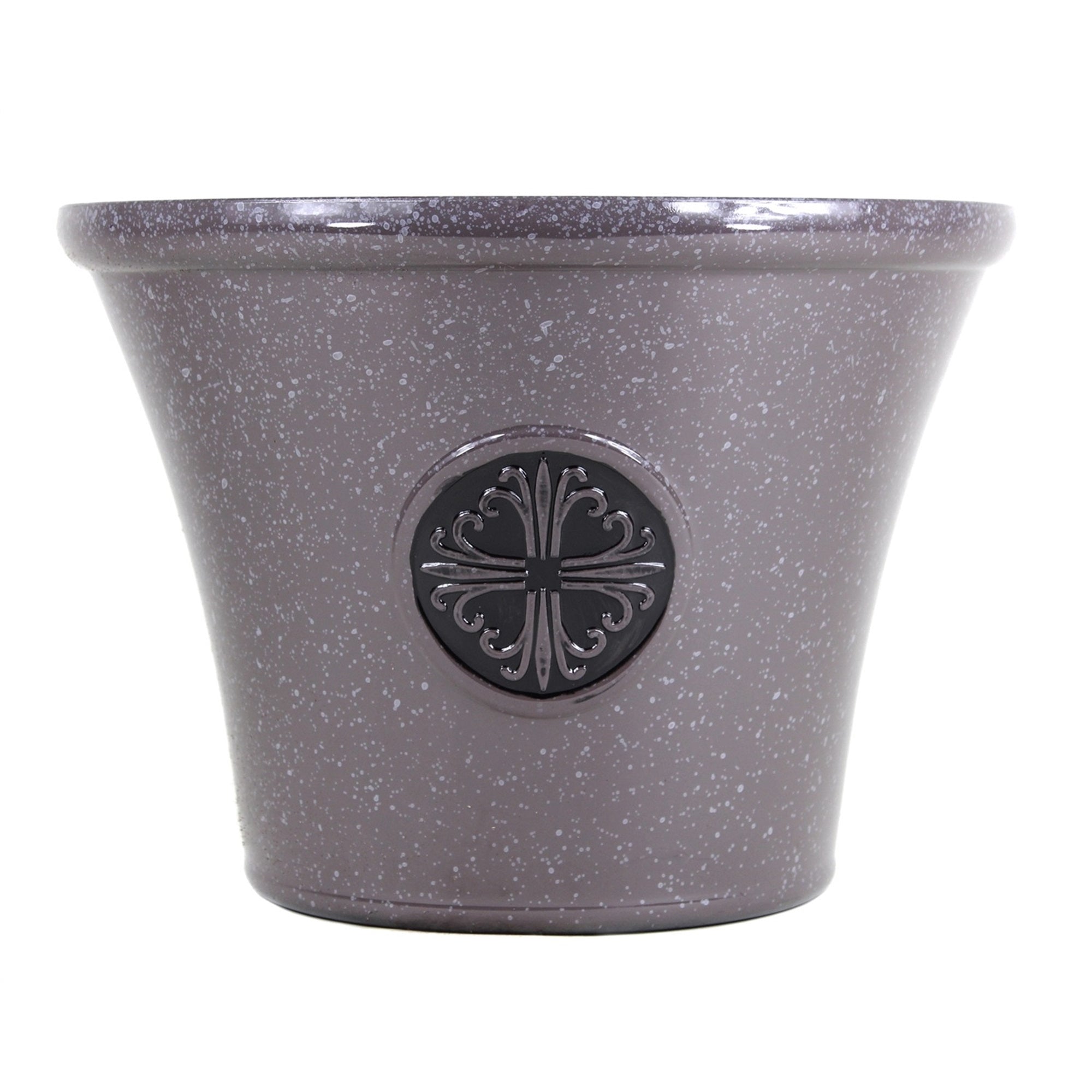 Garden Elements Indoor/Outdoor Plastic Modern Logo Planter with Drainage Holes, Lightweight & Durable, 14.75"