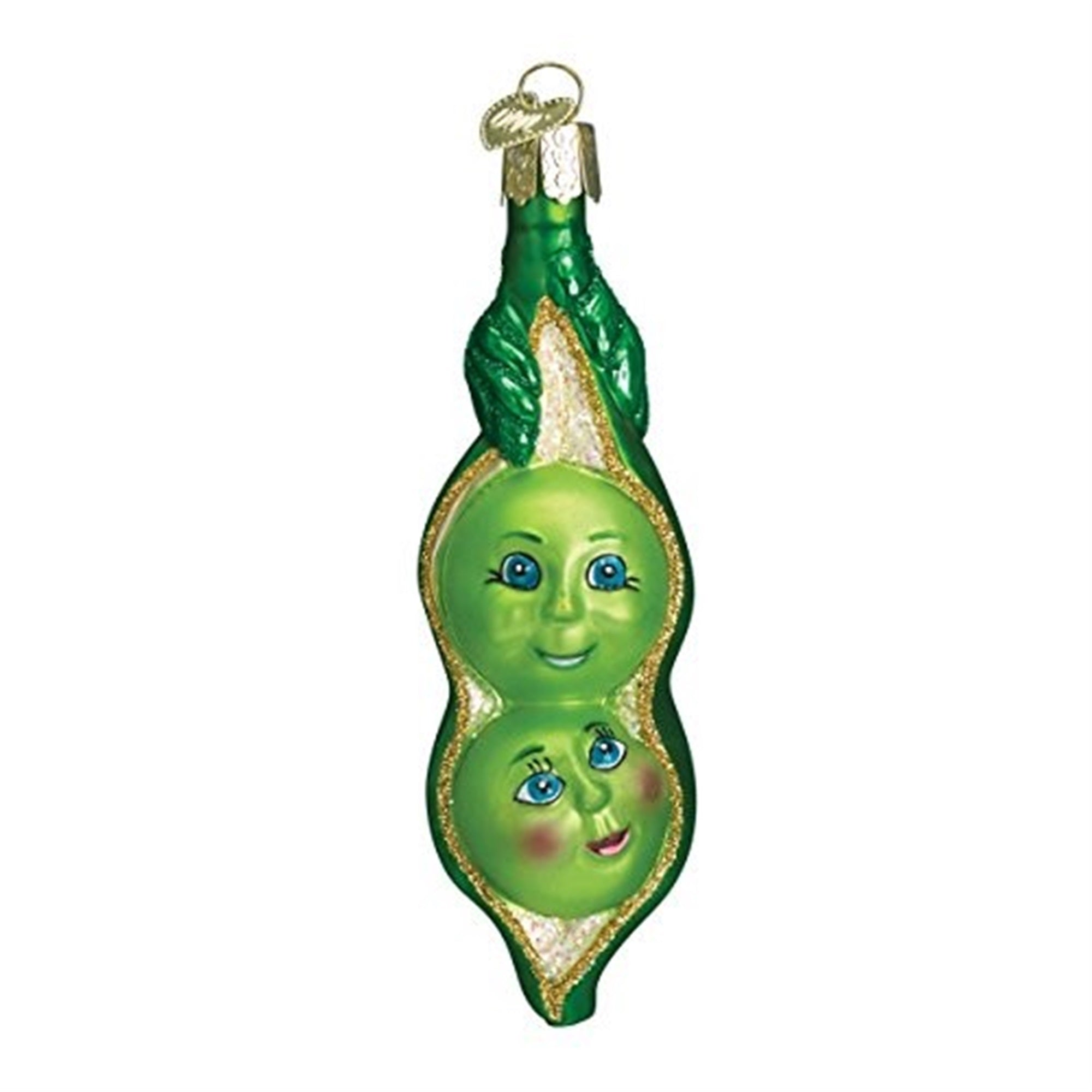 Old World Christmas 28041 Glass Blown Two Peas in a Pod Ornament