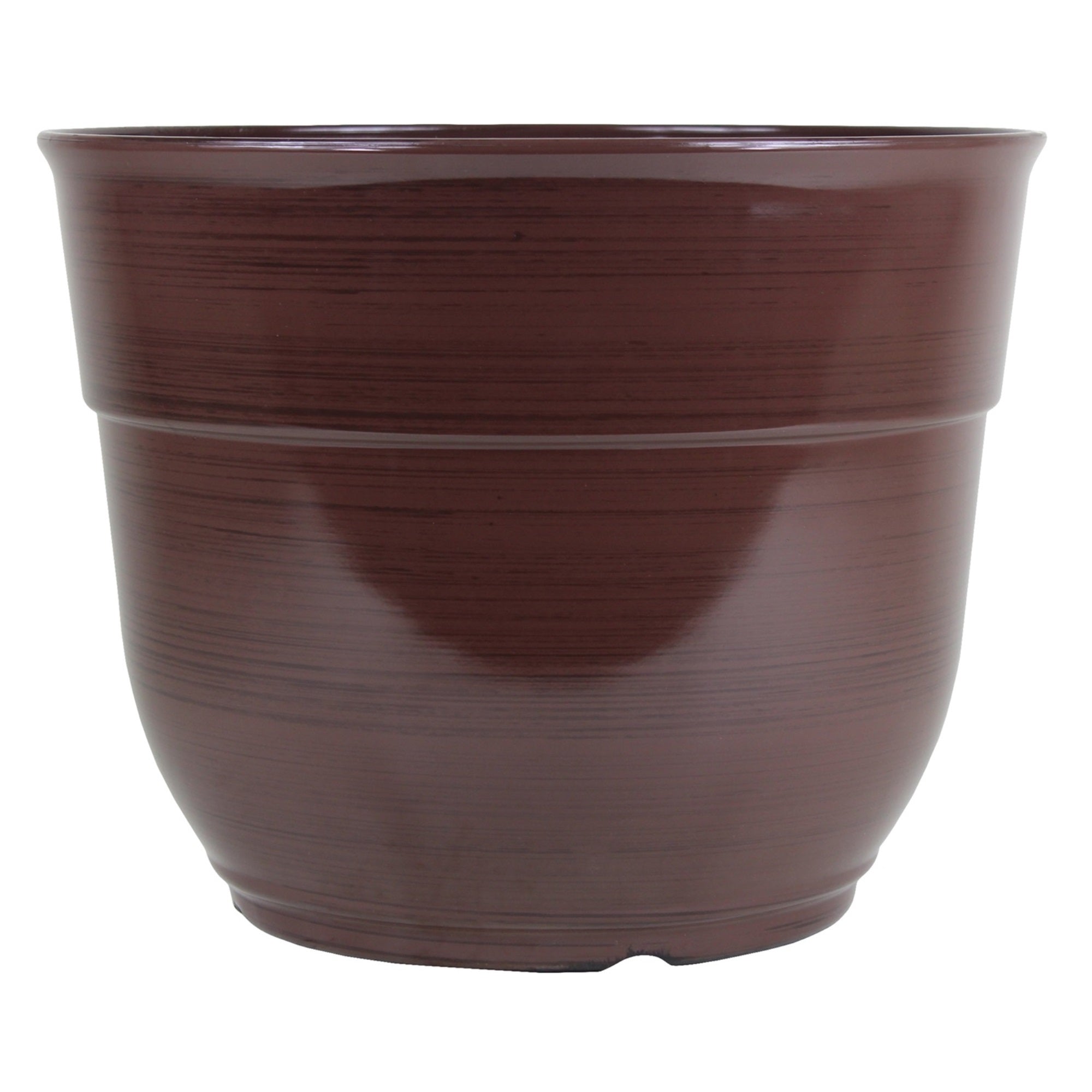 Garden Elements Large Glazed Brushed Plastic Happy Planter, 15"