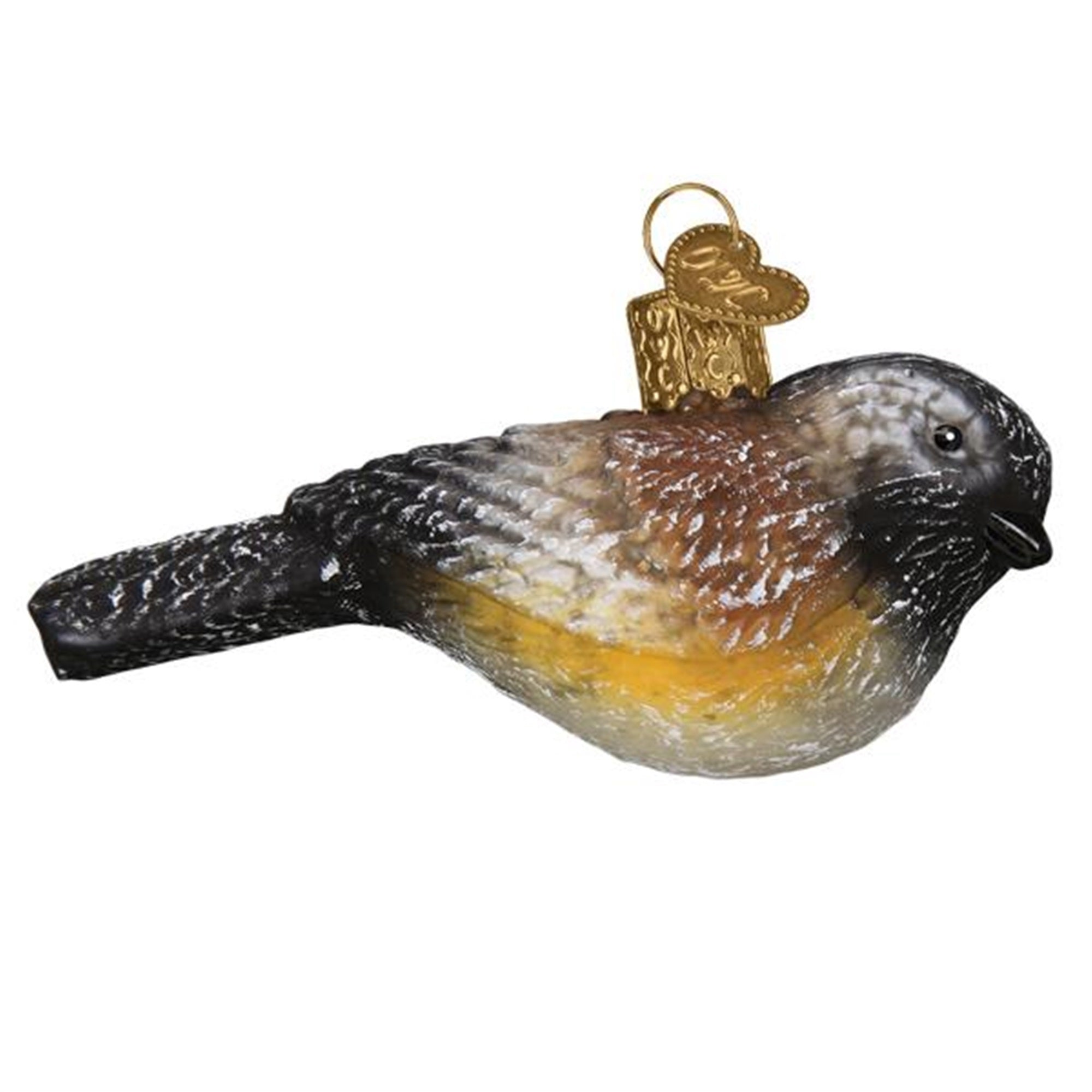Old World Christmas Blown Glass Ornament for Christmas Tree, Vintage Woodland Collection, Chickadee