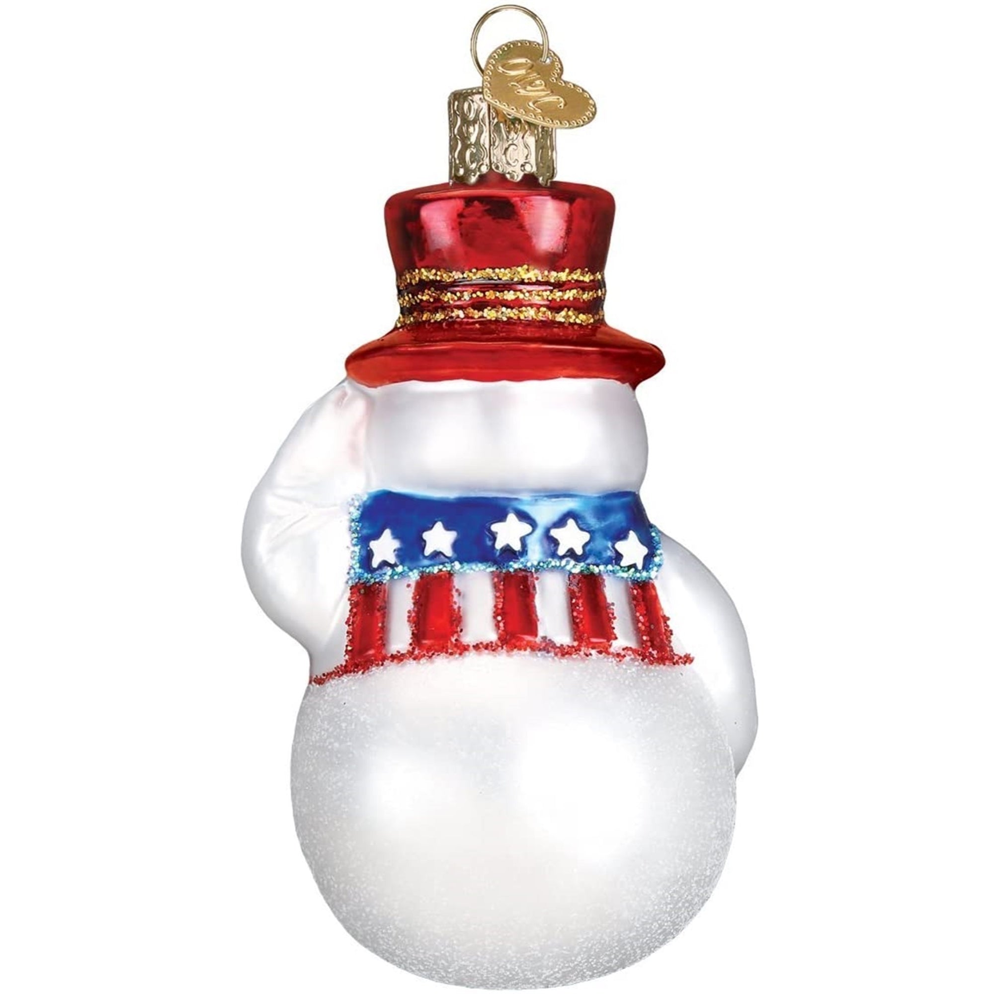 Old World Christmas Blown Glass Ornament for Christmas Tree, Patriotic Snowman