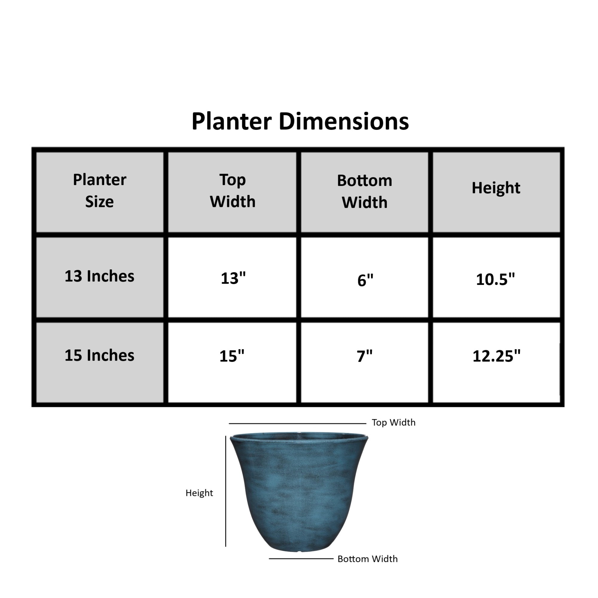 Classic Home and Garden Indoor/Outdoor Round Honeysuckle Resin Flower Pot Planter