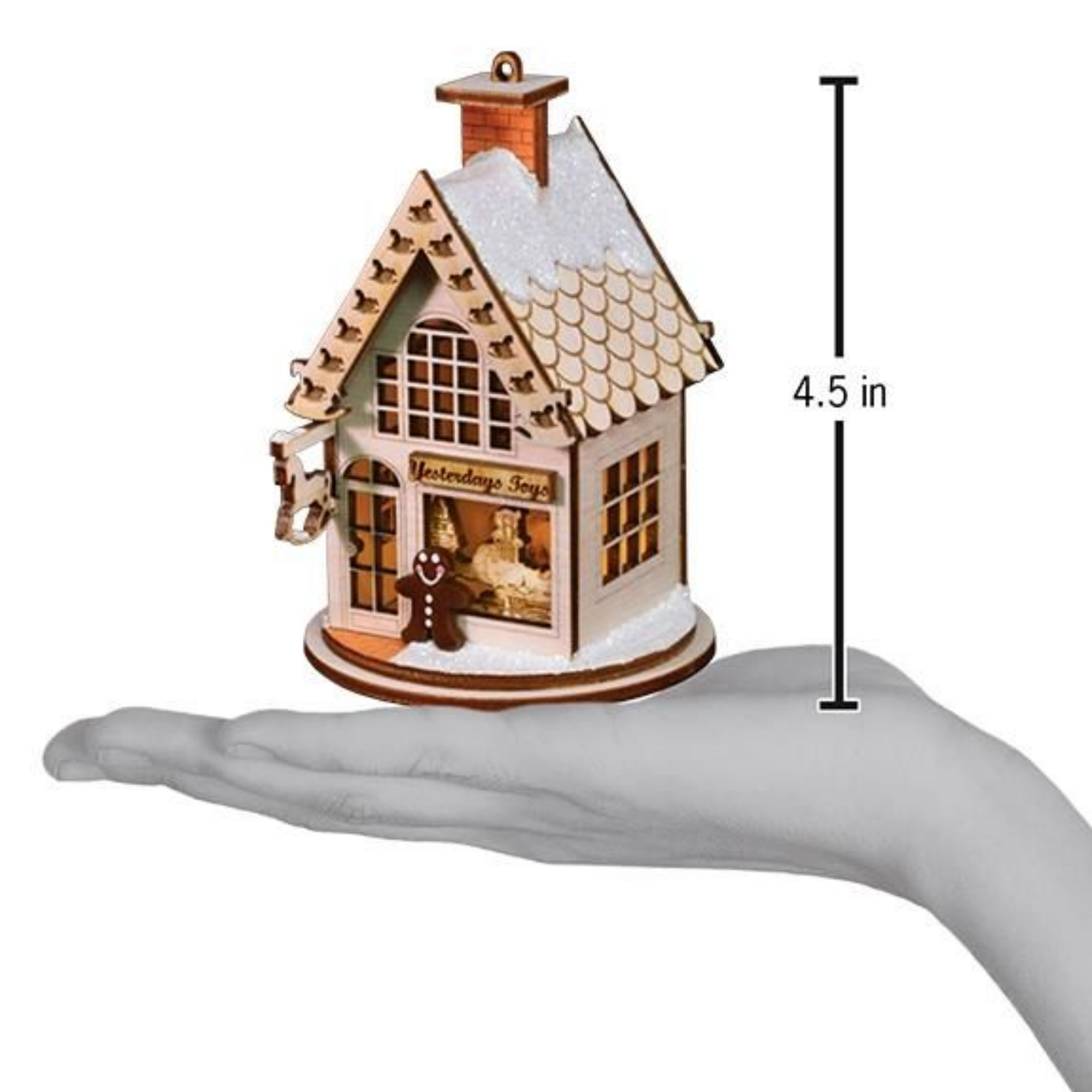 Old World Christmas Ginger Cottages Wooden Ornament, Yesterday's Toys
