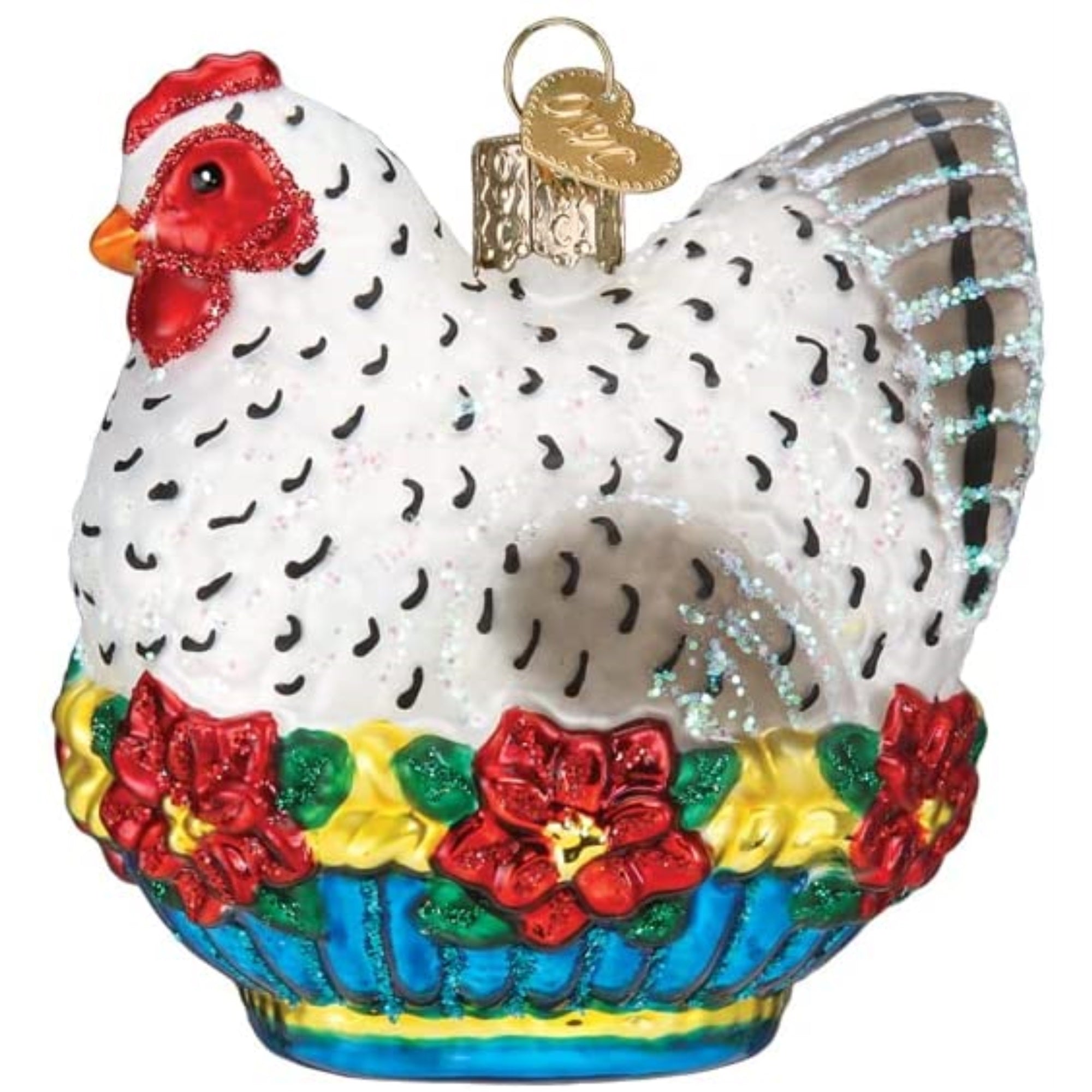 Old World Christmas Blown Glass Ornament for Christmas Tree, French Hen