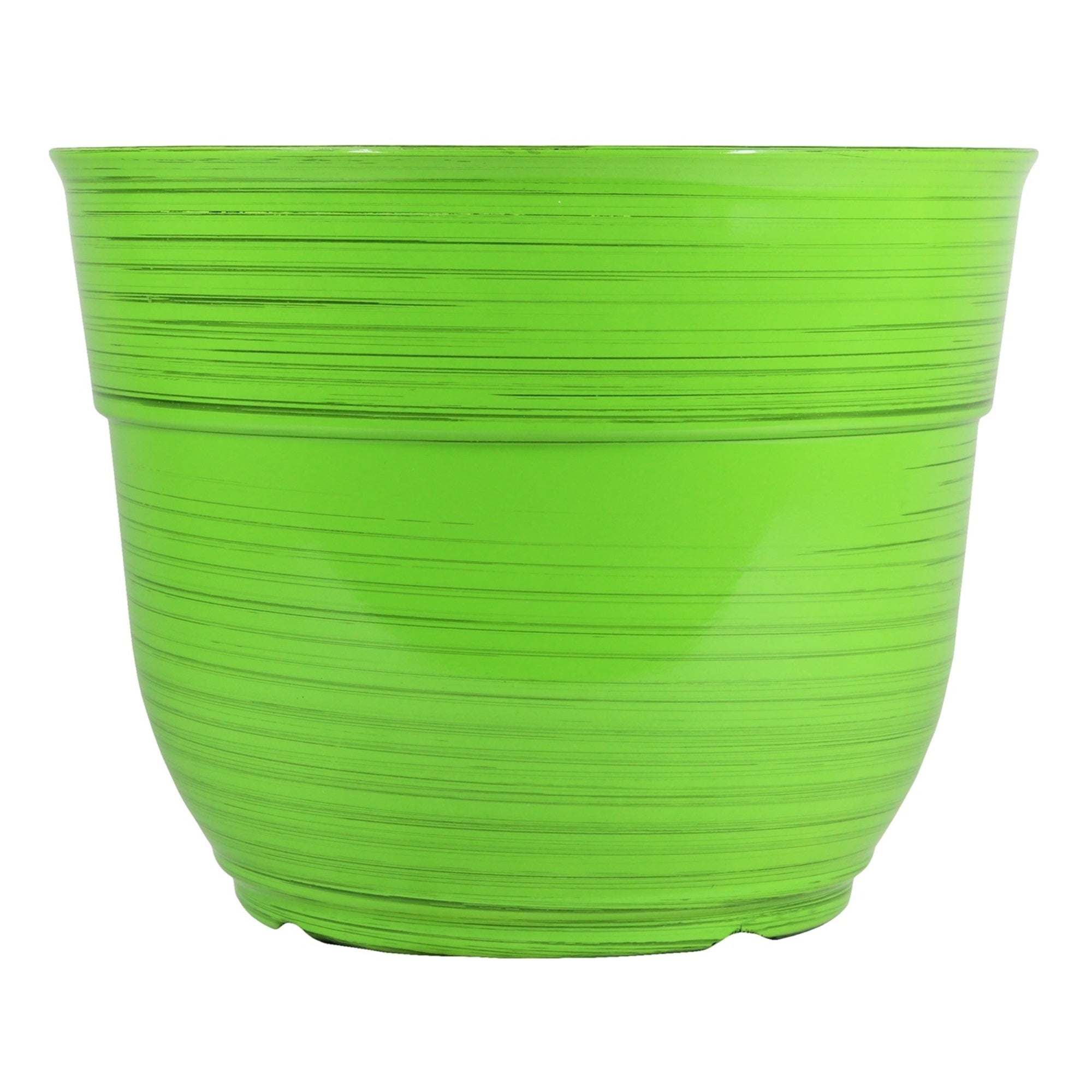 Garden Elements Large Glazed Brushed Plastic Happy Planter, 15"