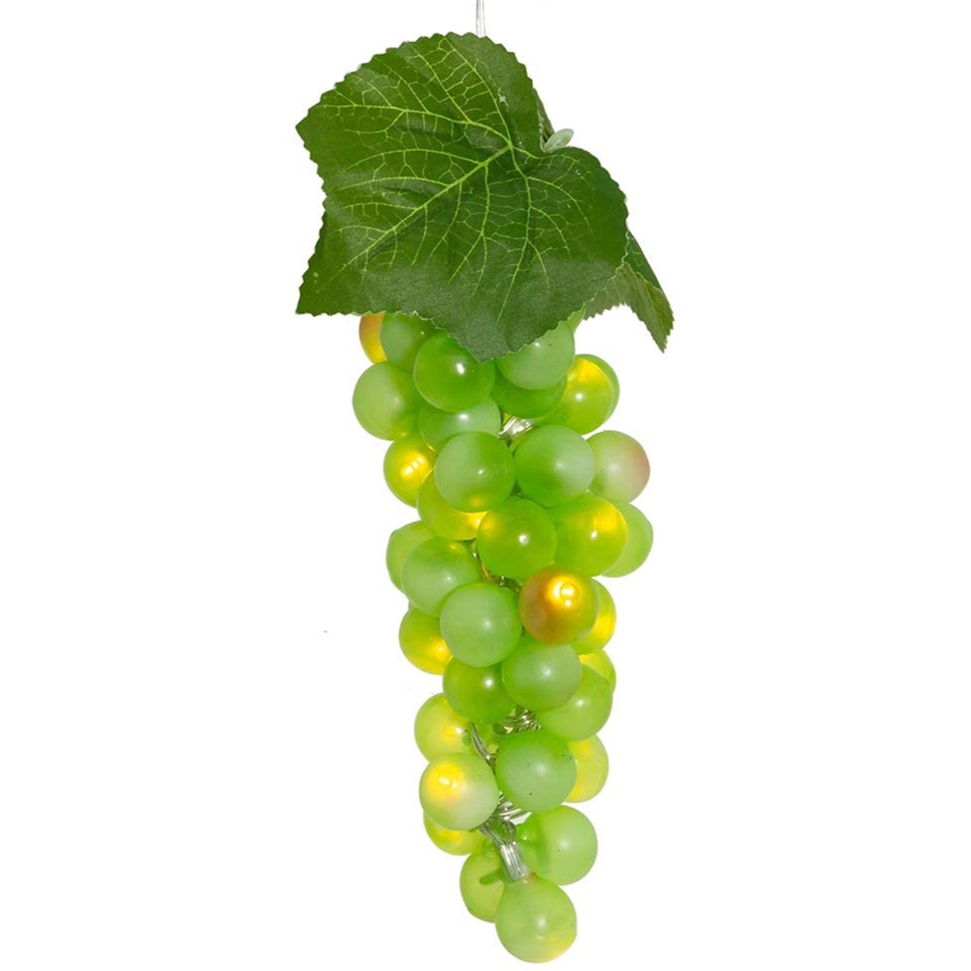 Kurt Adler Battery Operated 20 Warm White LED Lights, Single Cluster Green Grapes, 8"