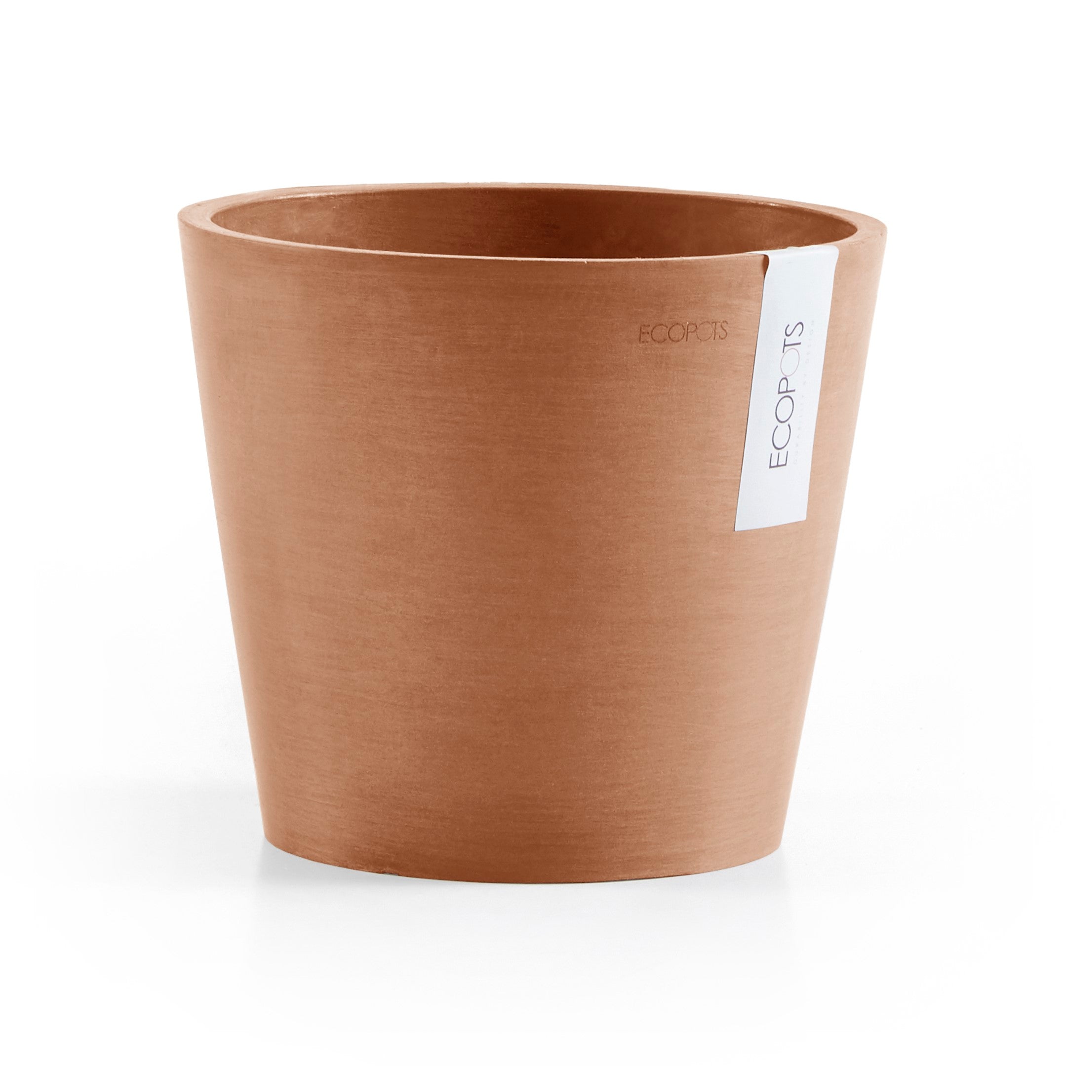 Ecopots Amsterdam Mini Durable Modern Round Recycled-Based Composite Flower Pot Planter