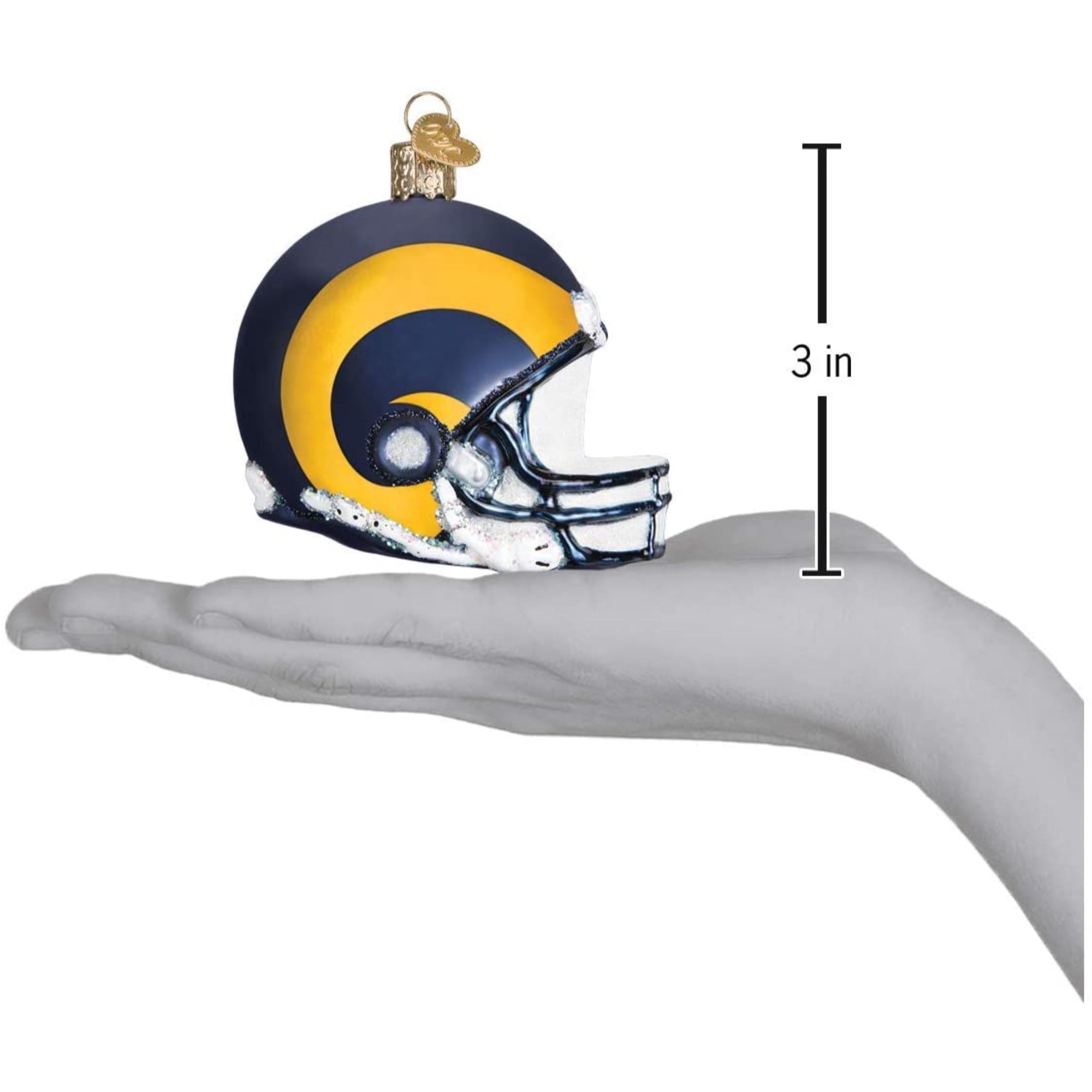 Old World Christmas Blown Glass Ornament for Christmas Tree, Los Angeles Rams Helmet