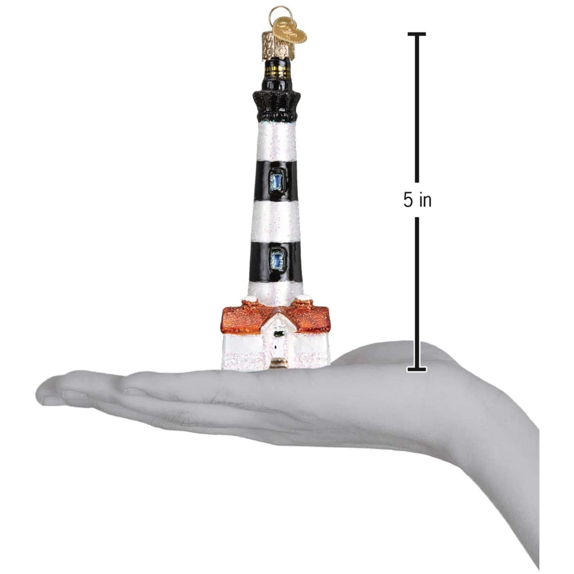 Old World Christmas Blown Glass Ornament for Christmas Tree, Bodie Island Lighthouse