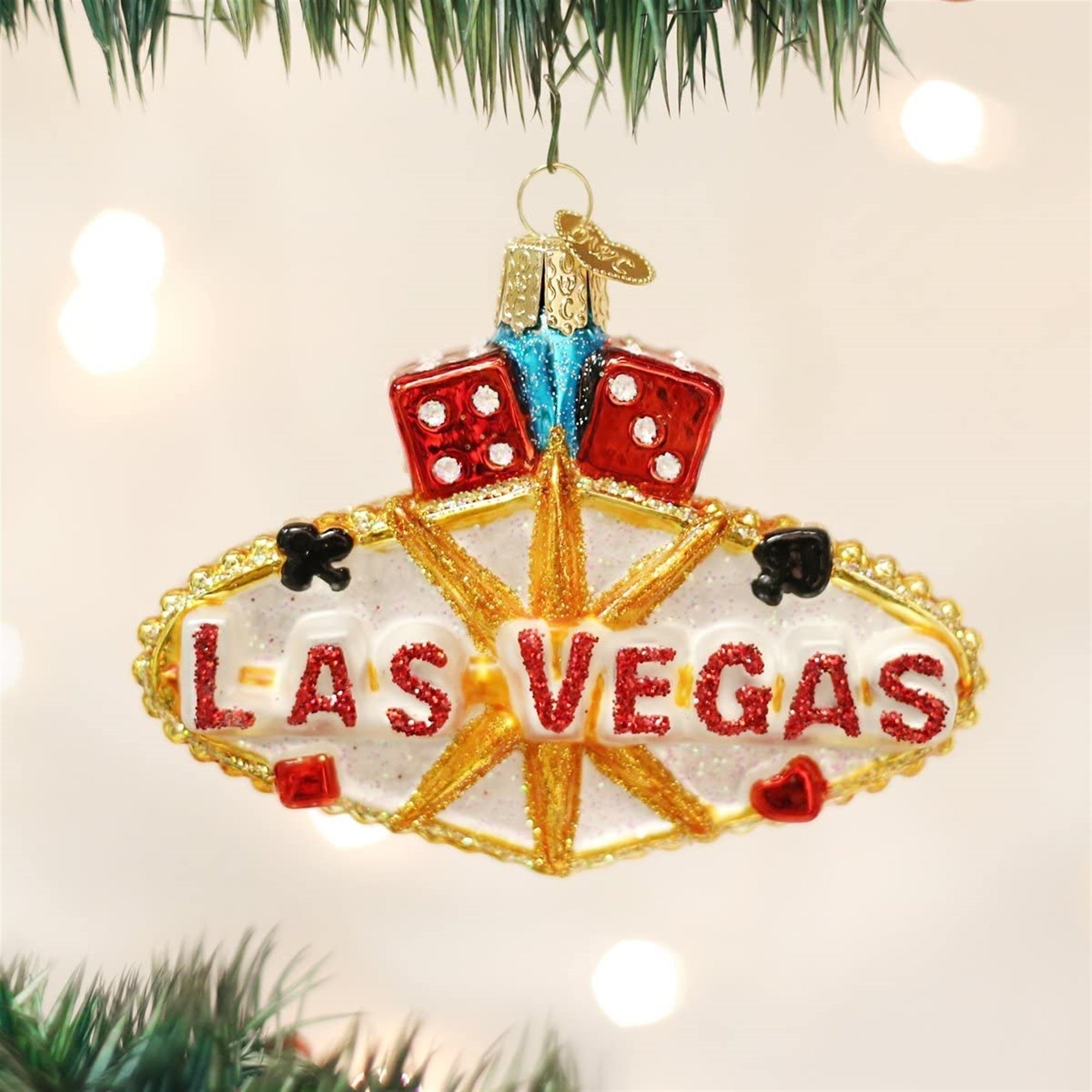 Old World Christmas Blown Glass Ornament for Christmas Tree, Las Vegas