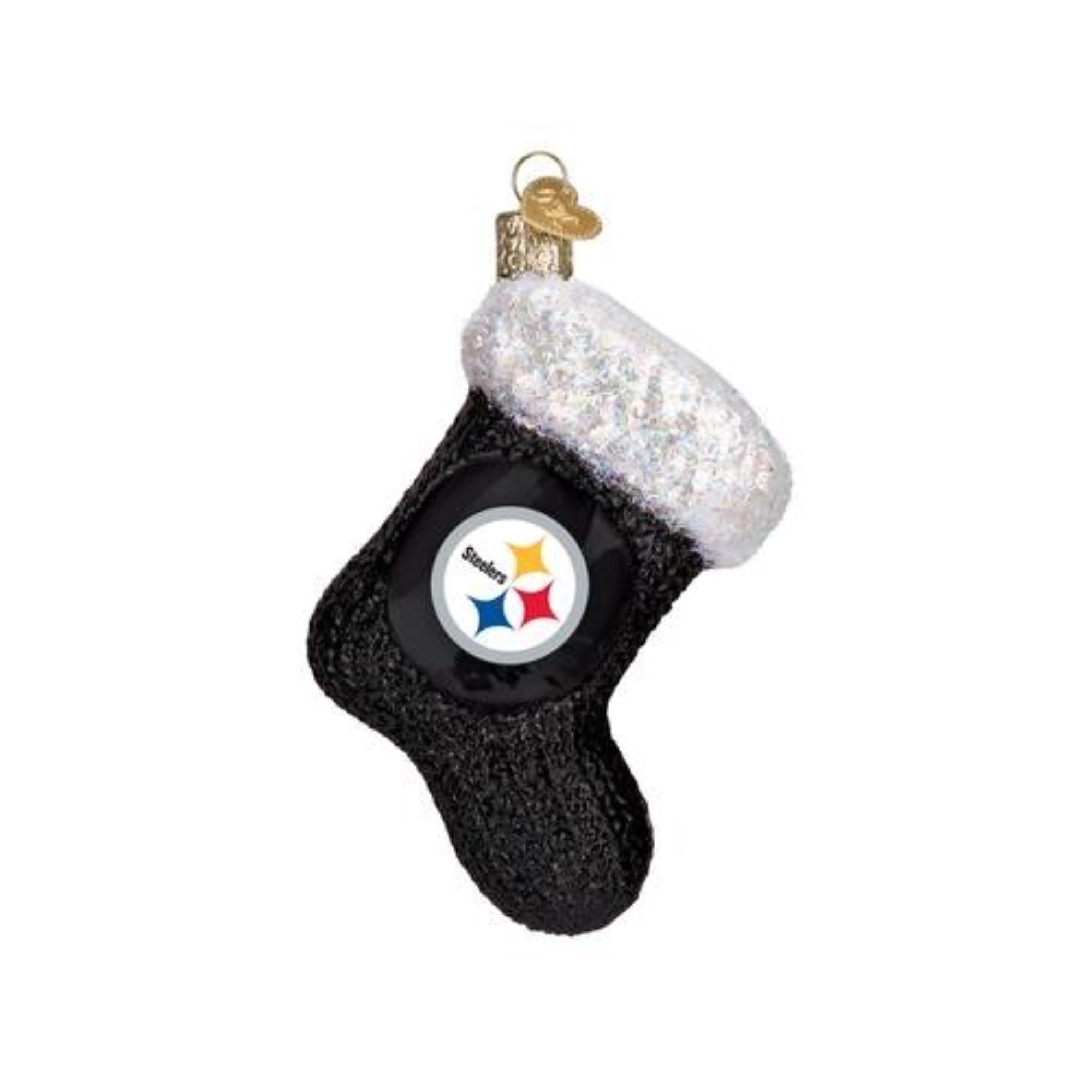 Old World Christmas Blown Glass Ornament for Christmas Tree, Pittsburgh Steelers Stocking