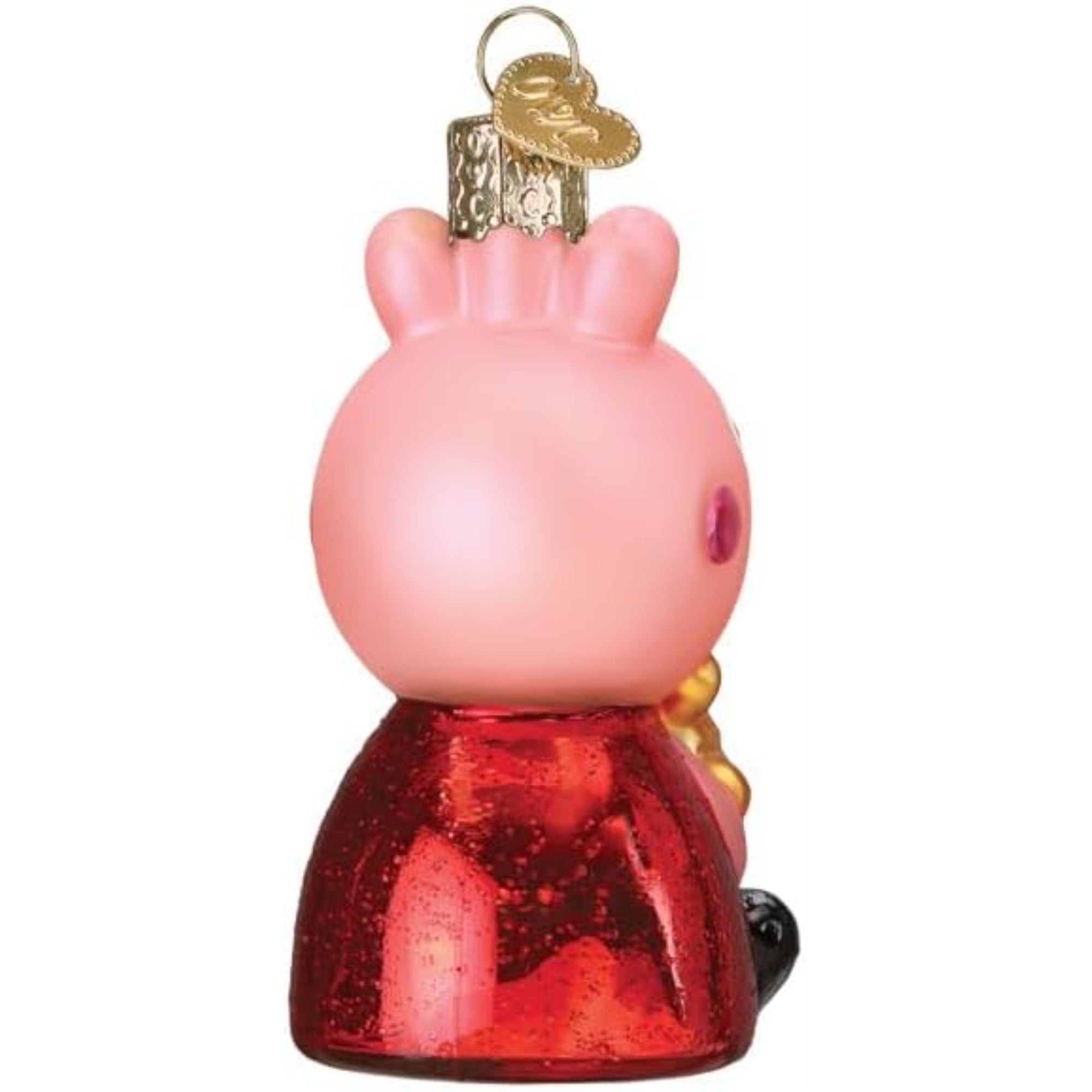 Old World Christmas Blown Glass Ornament for Christmas Tree, Peppa Pig With Teddy (with OWC Gift Box)