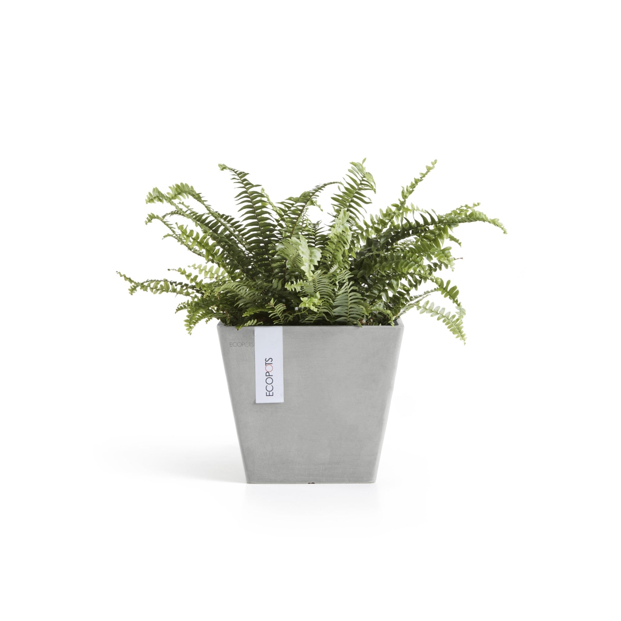 Ecopots Rotterdam Durable Modern Square Indoor/Outdoor Recycled-Based Composite Flower Planter