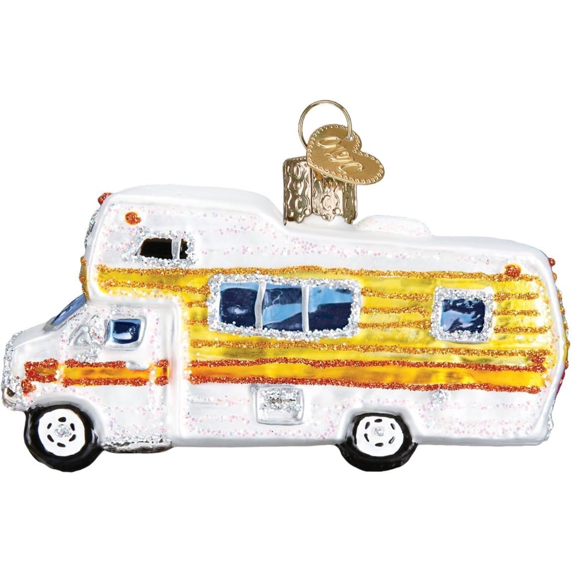 Old World Christmas Blown Glass Ornament for Christmas Tree, Classic Motorhome