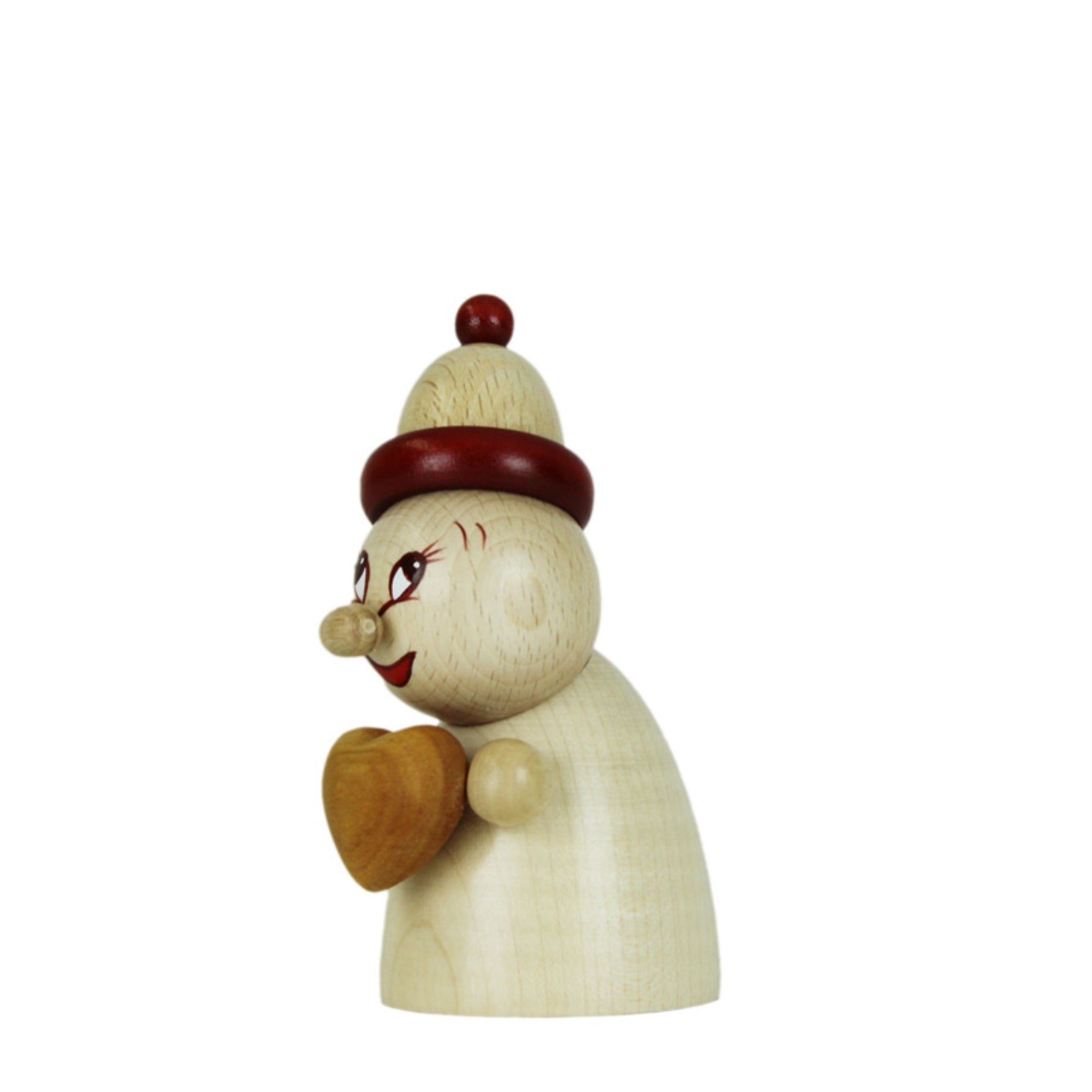Steinbach Wooden Clumsy Mini Collection, Valentine with Natural Wood Heart and Wooden Beanie