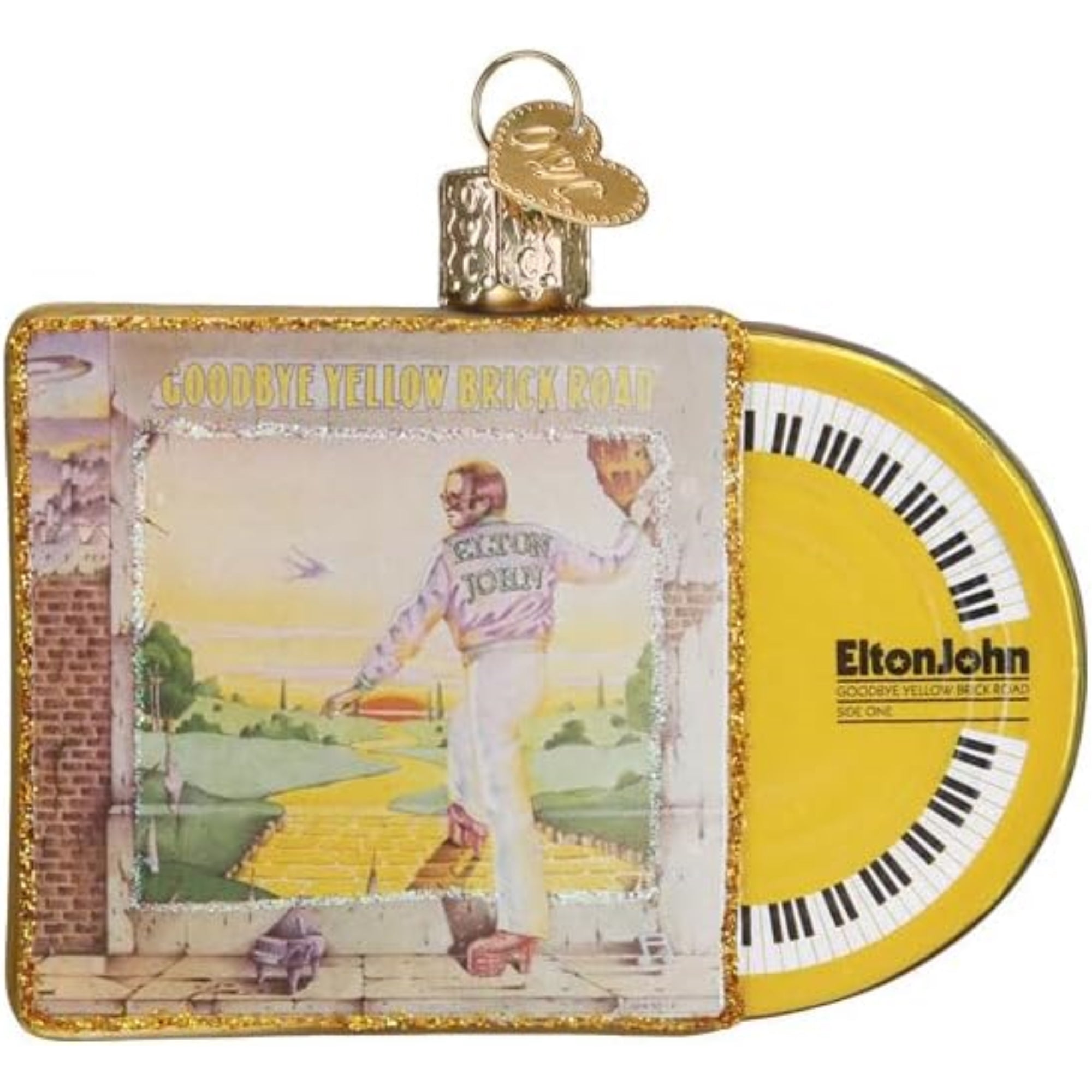 Old World Christmas Blown Glass Ornament for Christmas Tree, Goodbye Yellow Brick Road Album (with OWC Gift Box)