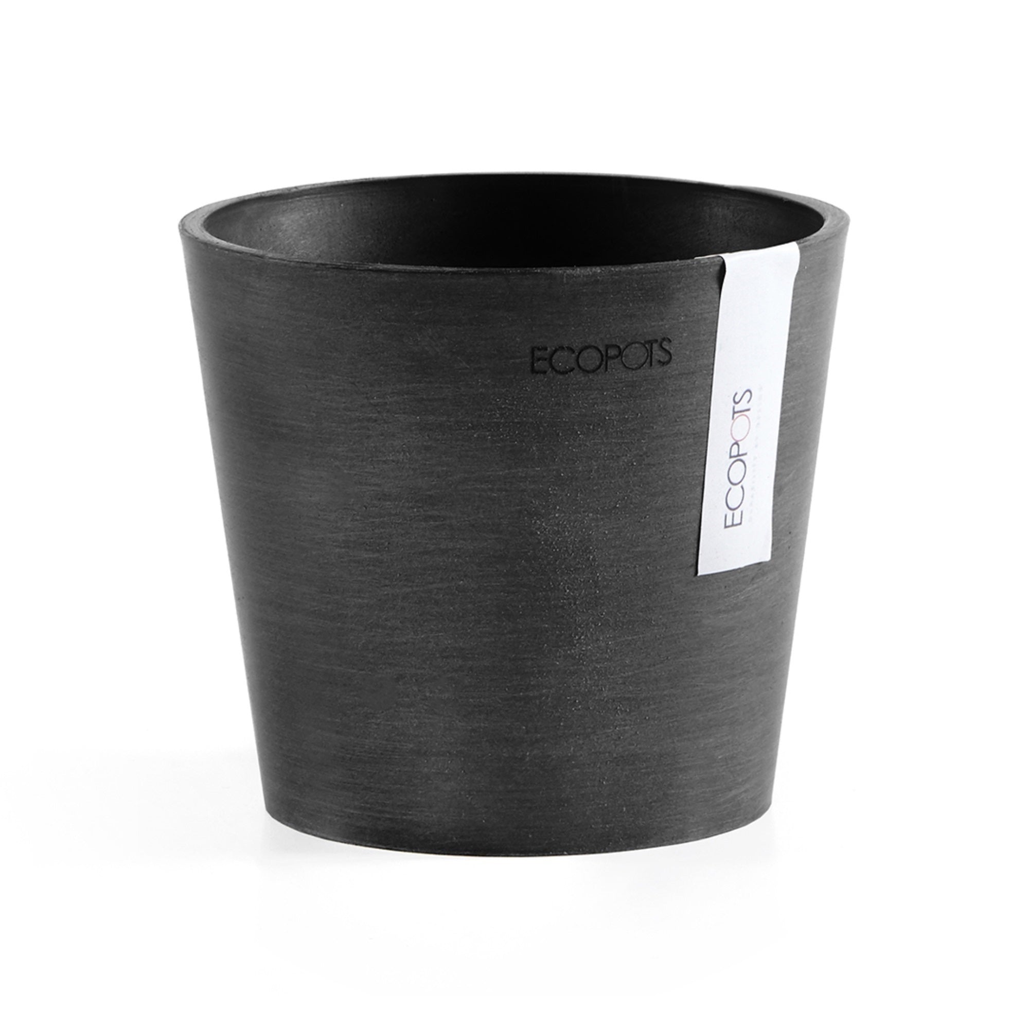 Ecopots Amsterdam Mini Durable Modern Round Recycled-Based Composite Flower Pot Planter