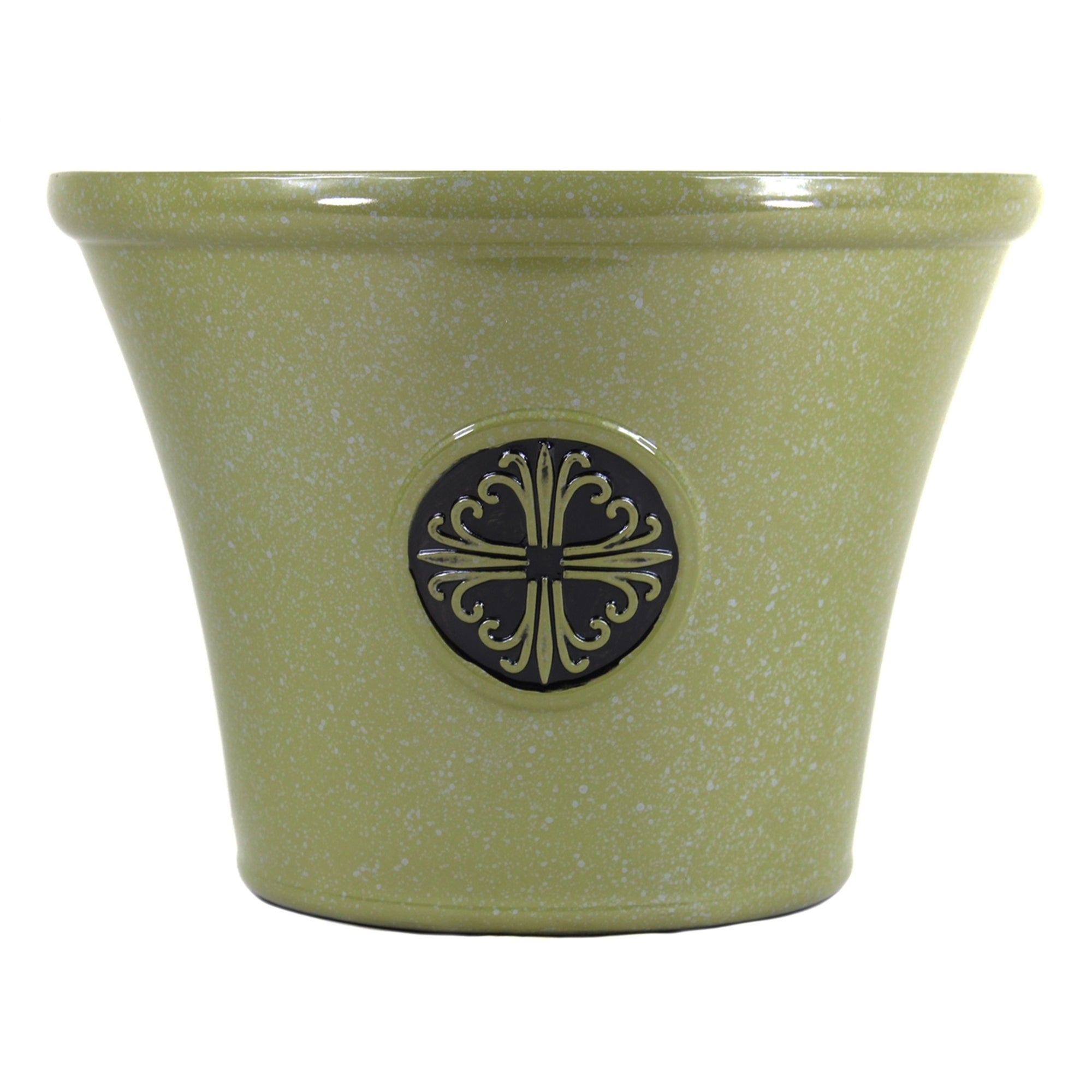 Garden Elements Indoor/Outdoor Plastic Modern Logo Planter with Drainage Holes, Lightweight & Durable, 14.75"