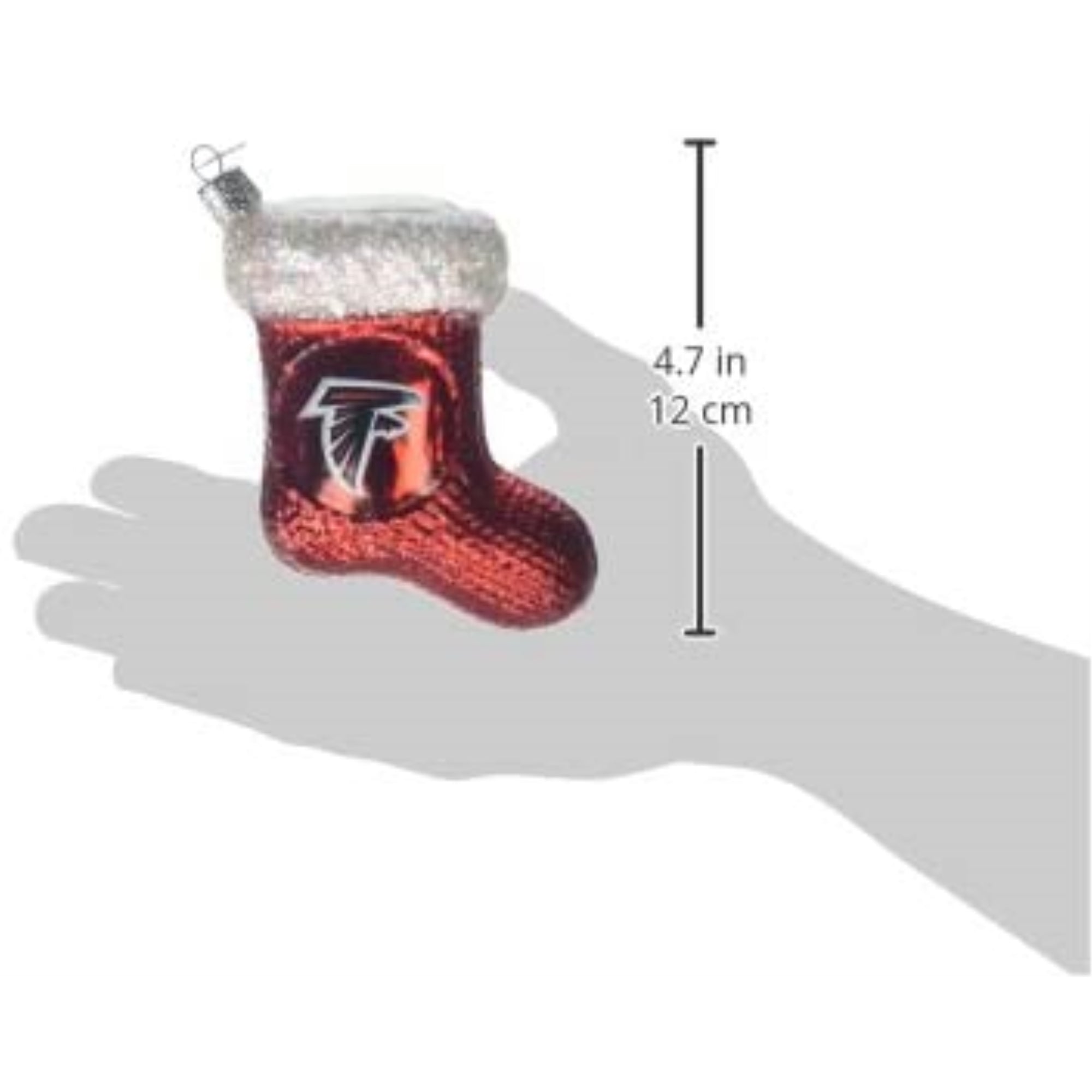 Old World Christmas Blown Glass Ornament for Christmas Tree, Atlanta Falcons Stocking