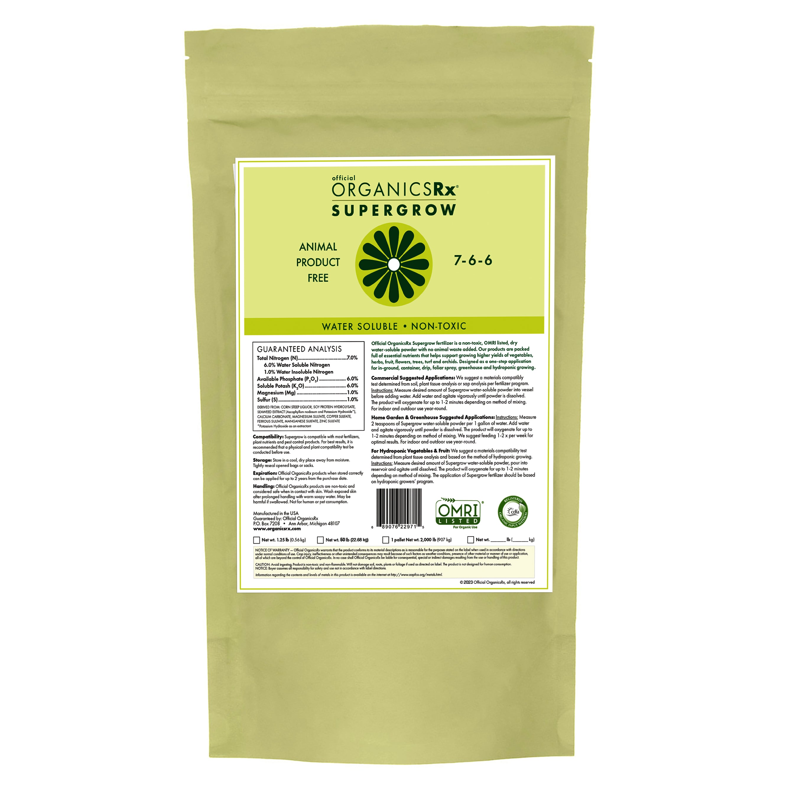 Official OrganicsRx Supergrow Fertilizer Powder For Plants/Gardening