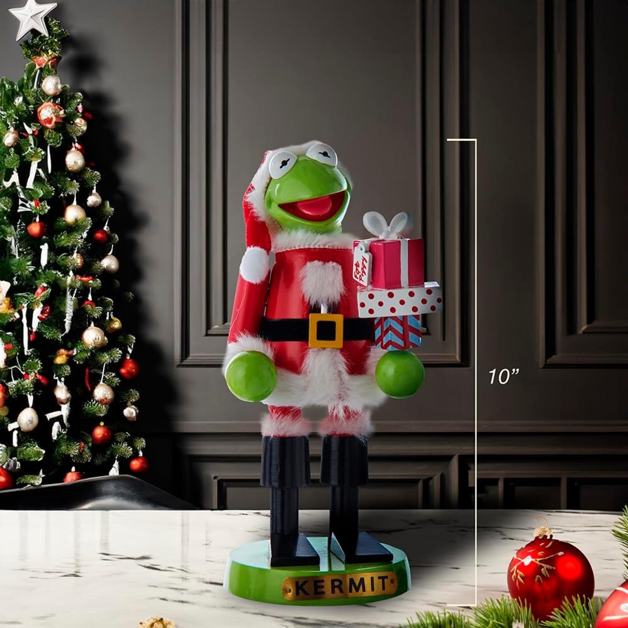 Kurt Adler Plastic Disney Nutcracker, Kermit The Frog, 10in
