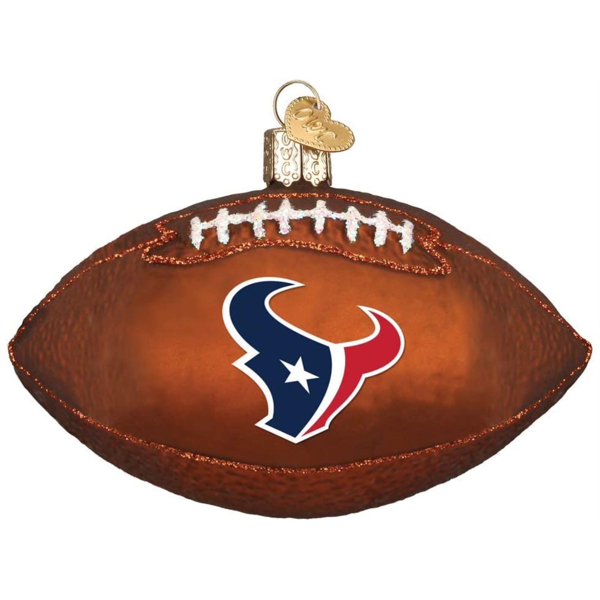 Old World Christmas Blown Glass Ornament for Christmas Tree, Houston Texans Football