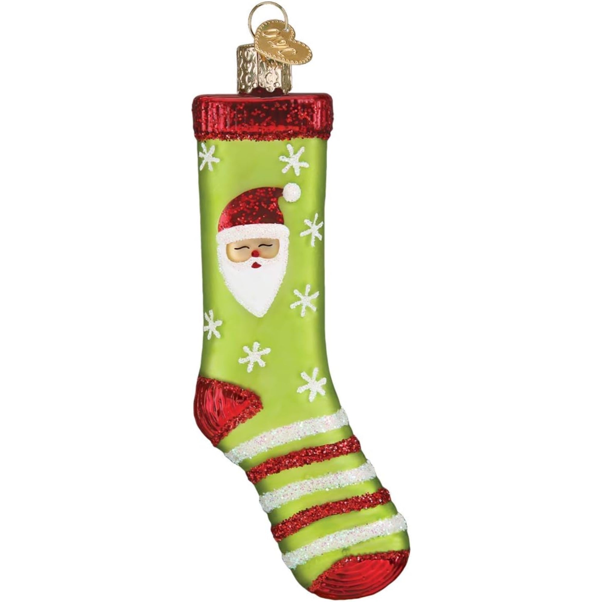 Old World Christmas Blown Glass Ornament for Christmas Tree, Christmas Sock