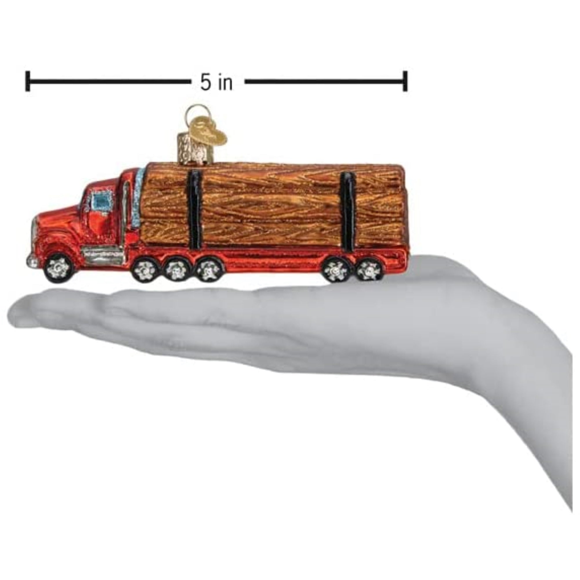 Old World Christmas Blown Glass Ornament for Christmas Tree, Logging Truck