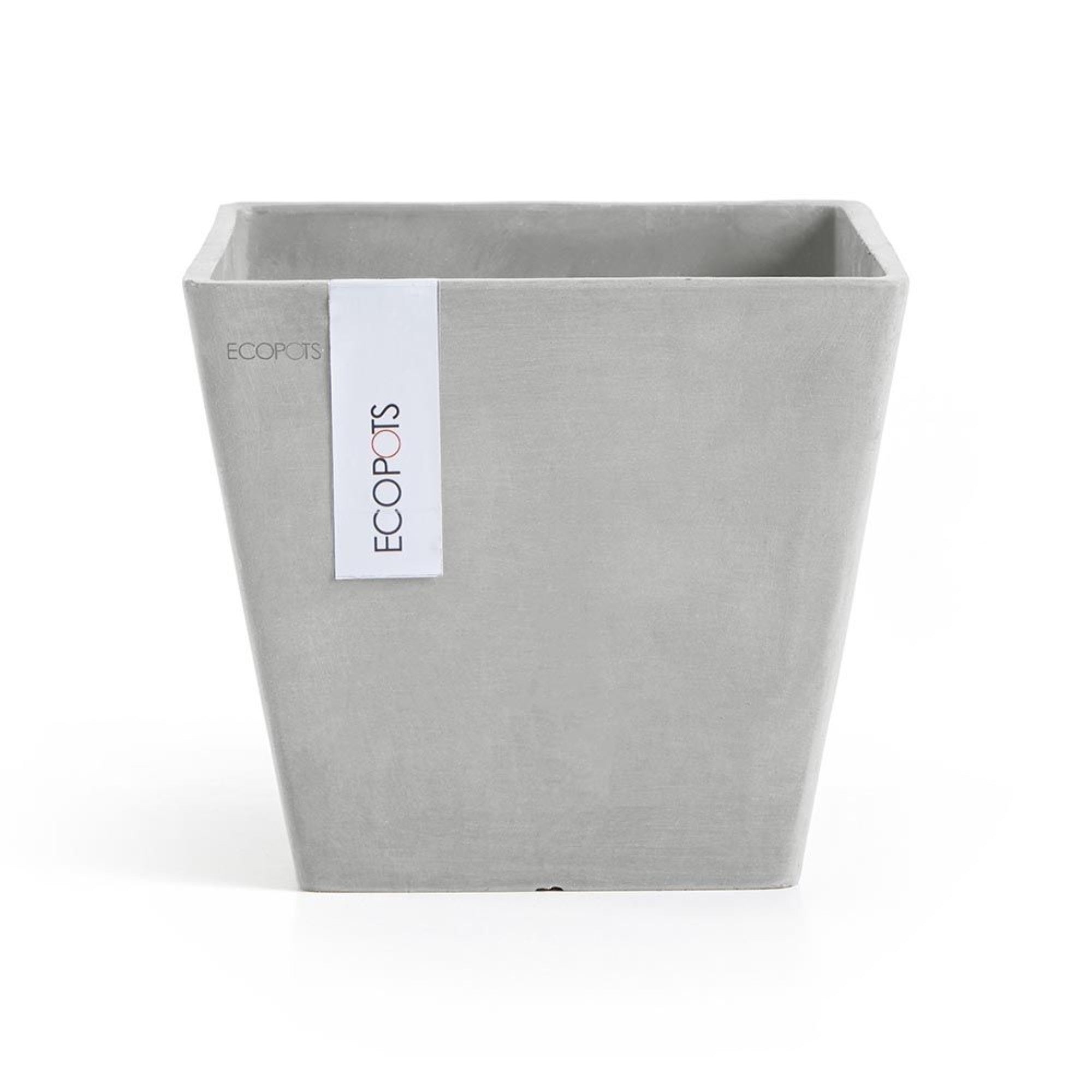 Ecopots Rotterdam Durable Modern Square Indoor/Outdoor Recycled-Based Composite Flower Planter