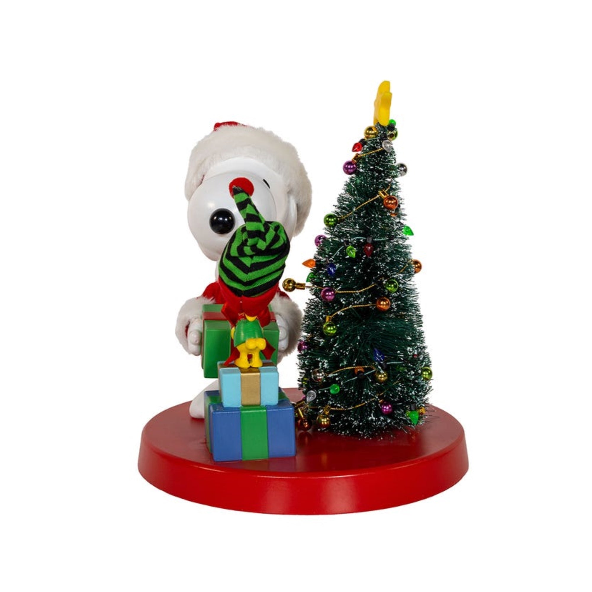 Kurt Adler Peanuts Snoopy & Woodstock Table Piece Christmas Decoration, 8"