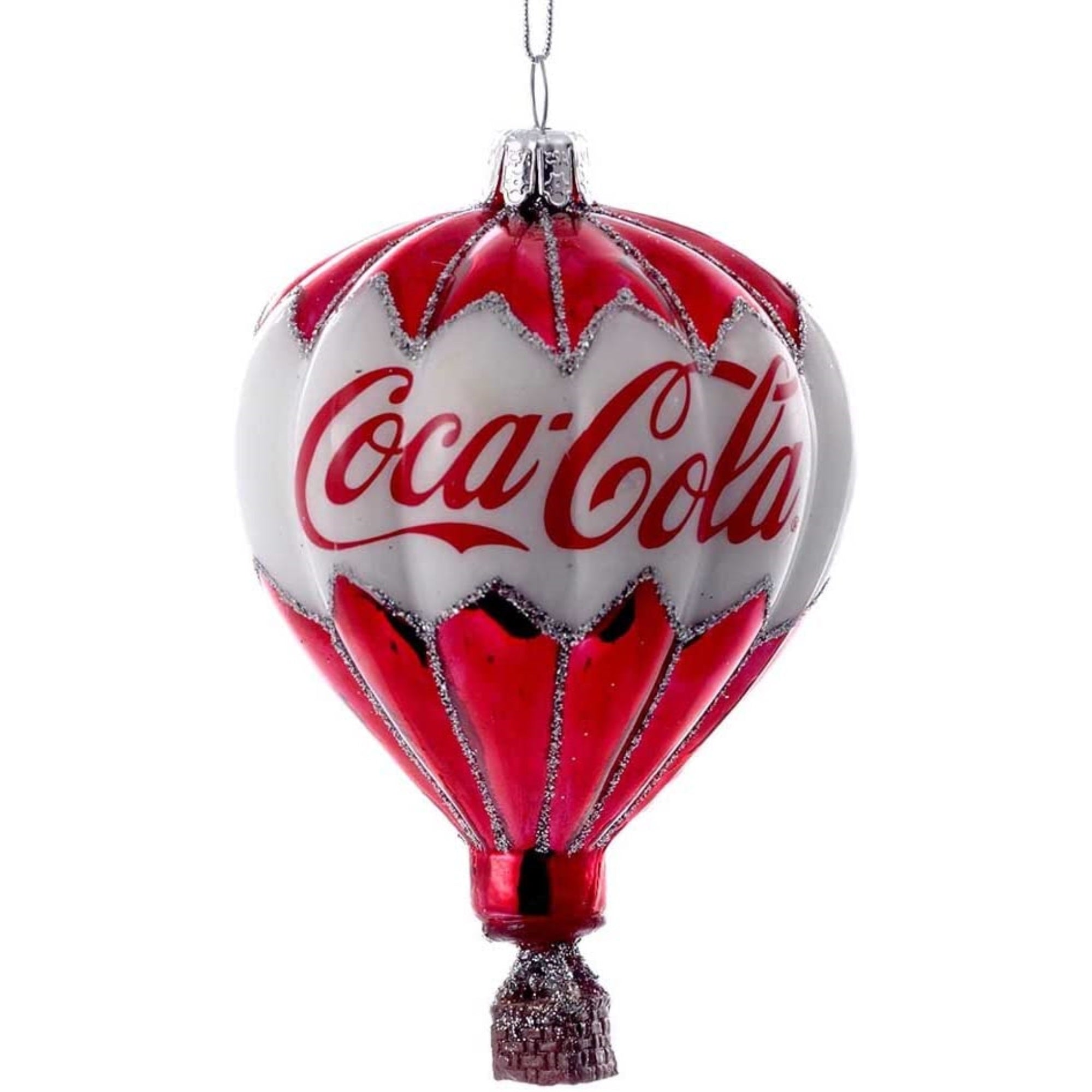 Kurt Adler Glass Ornament for Christmas Tree, Coca-Cola Balloon