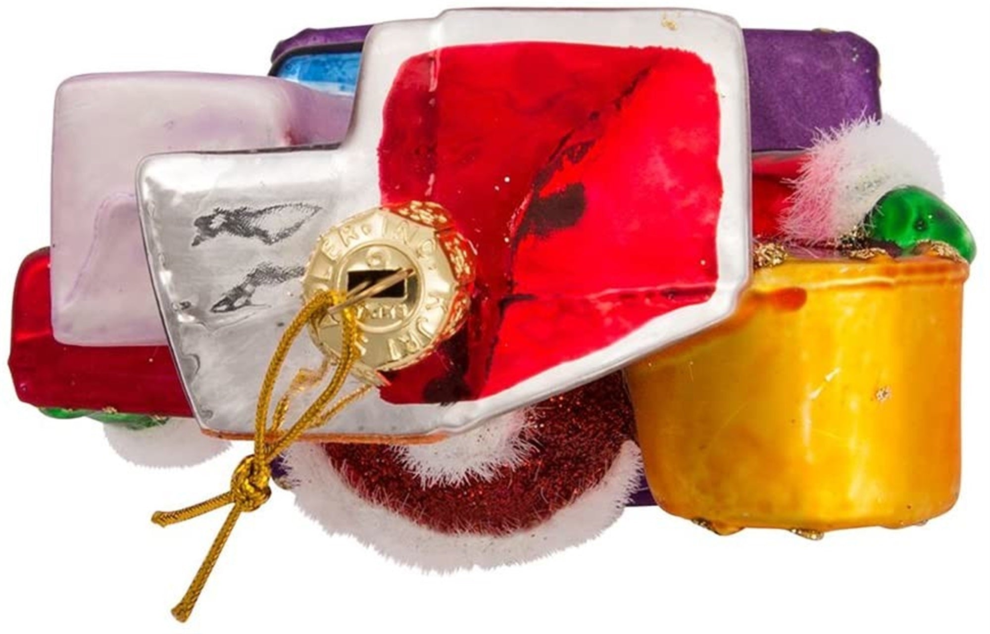 Kurt Adler Glass Ornament for Christmas Tree, Santa on Broadway