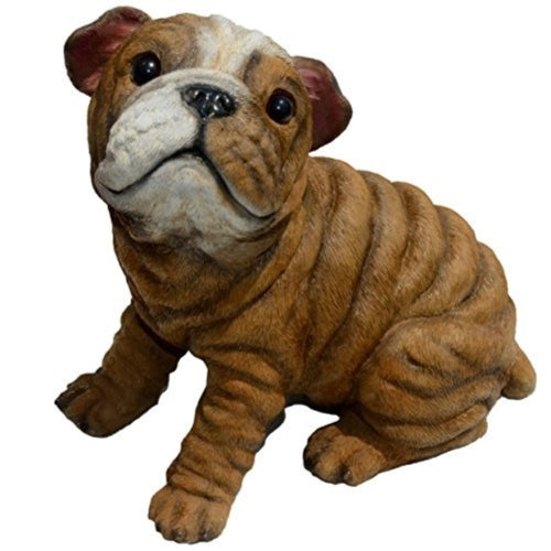 Michael Carr Designs Puppy Love Collection, Outdoor Resin Statue Figurine — Bulldog Puppy, 6.5” H