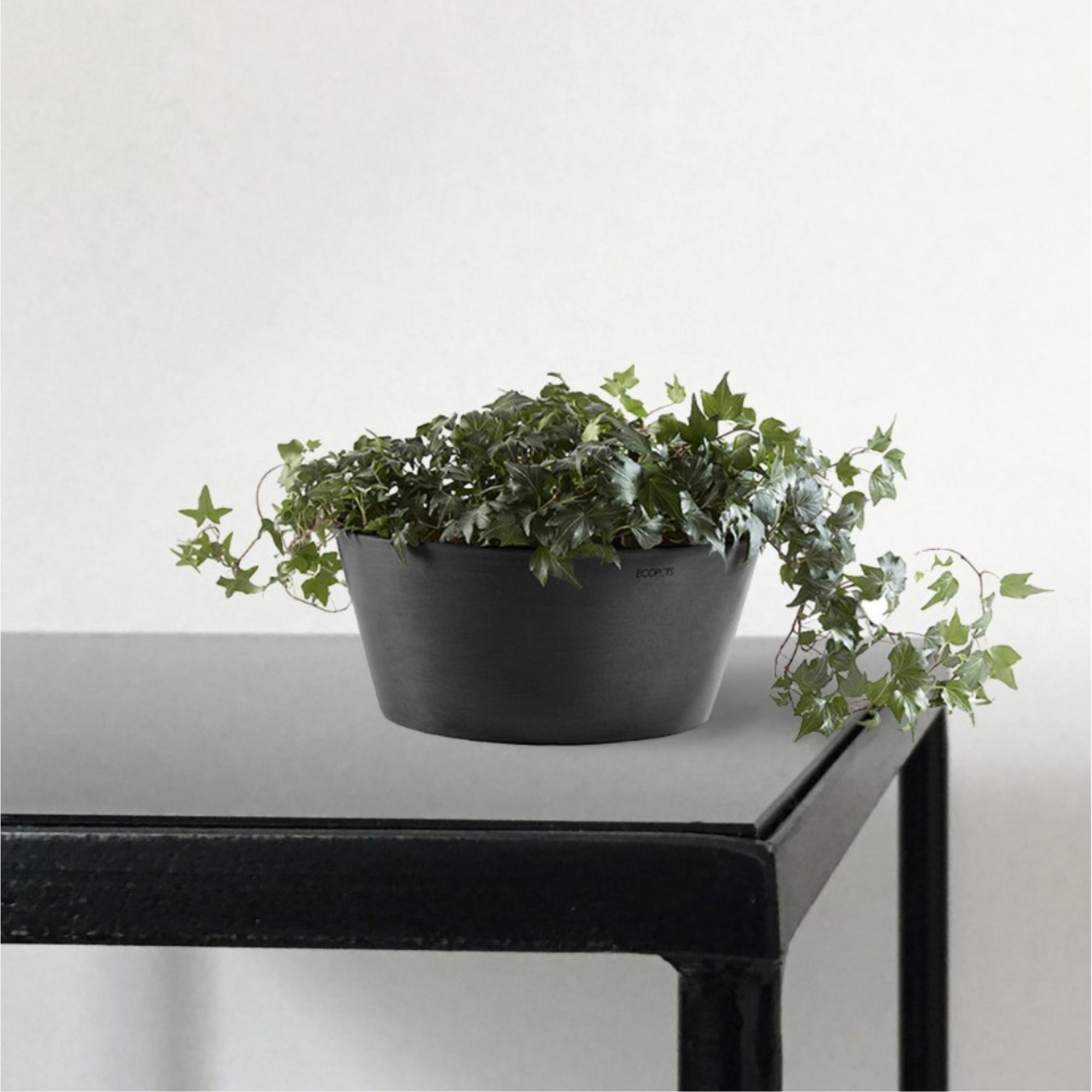 Ecopots Frankfurt Durable Modern Round Indoor/Outdoor Recycled-Based Composite Flower Pot Planter, 12"