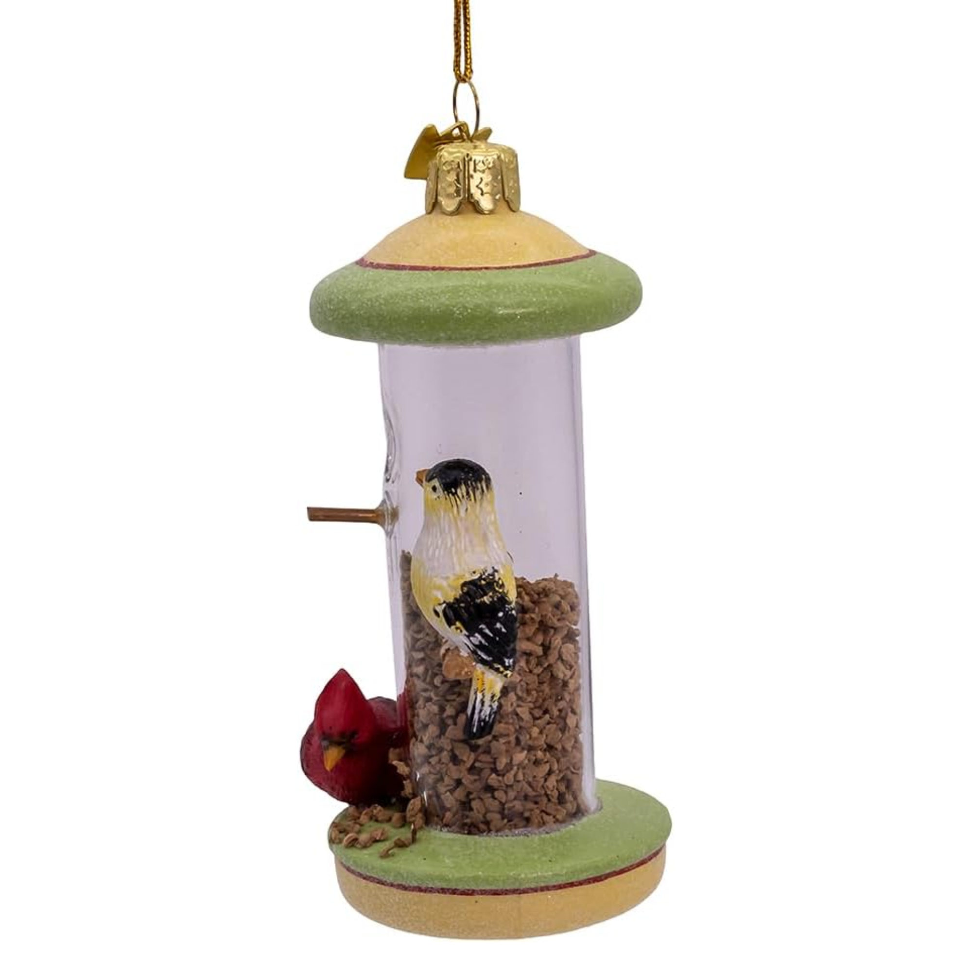 Kurt Adler Noble Gems Glass Christmas Ornament, Bird Feeder