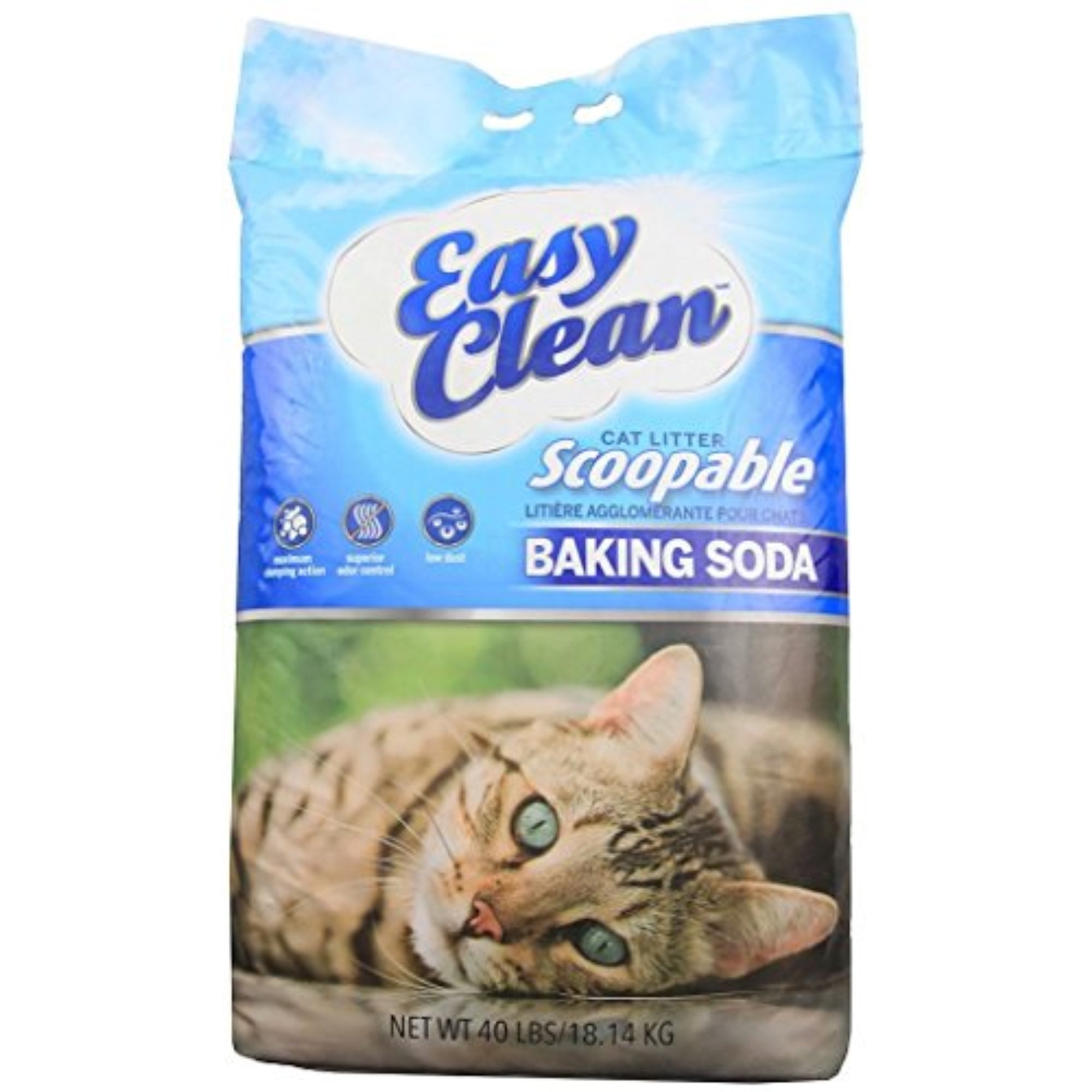 Pestell Easy Clean Clumping & Scoopable Clay Cat Litter with Baking Soda, 40lb