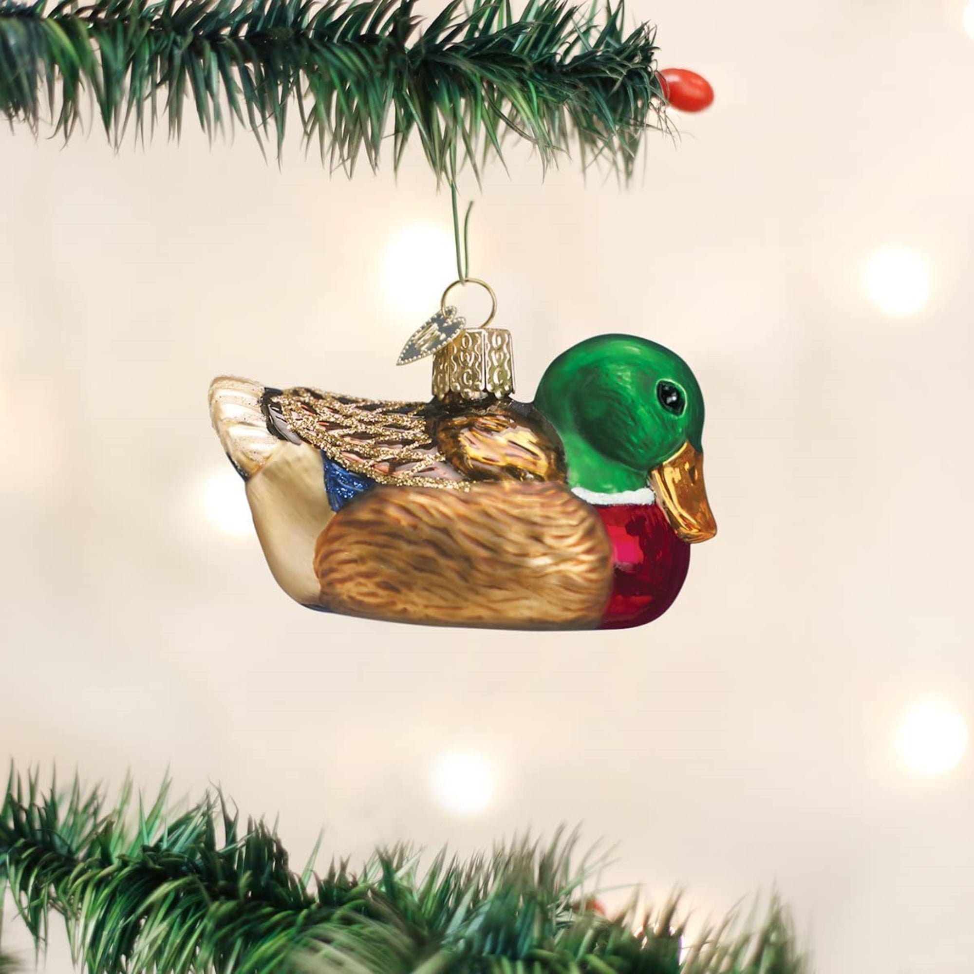 Old World Christmas Blown Glass Ornament for Christmas Tree, Mallard