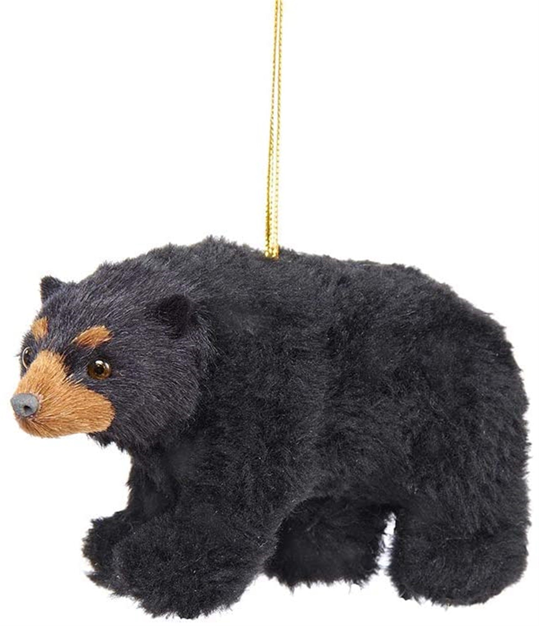 Kurt Adler Plush Black Bear Ornament, 4.5"
