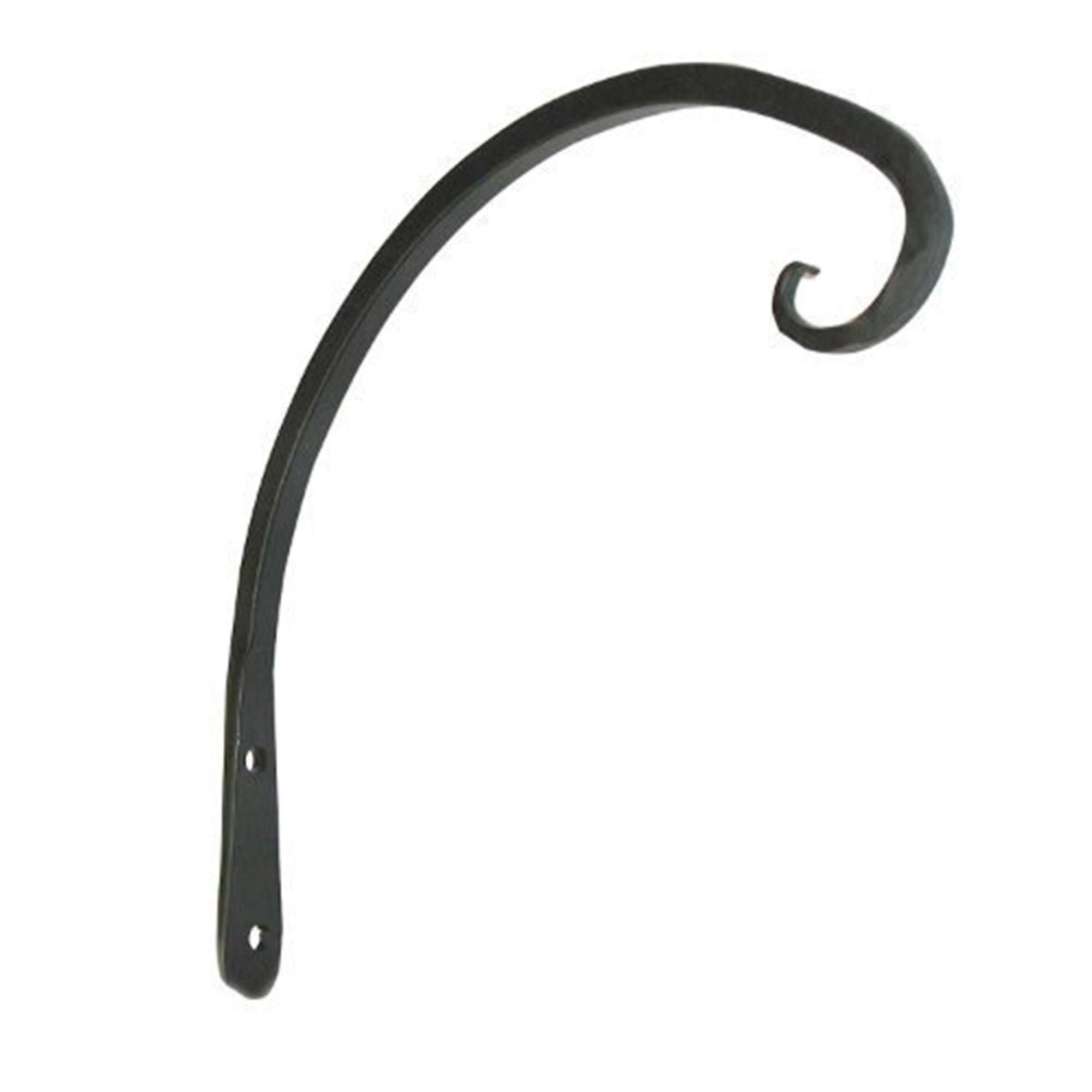 Hookery Angled Upturned Metal Hanger for Plants, Lanterns, or Outdoor Decorations – Outdoor Use, Supports up to 20lb, Black, 8"