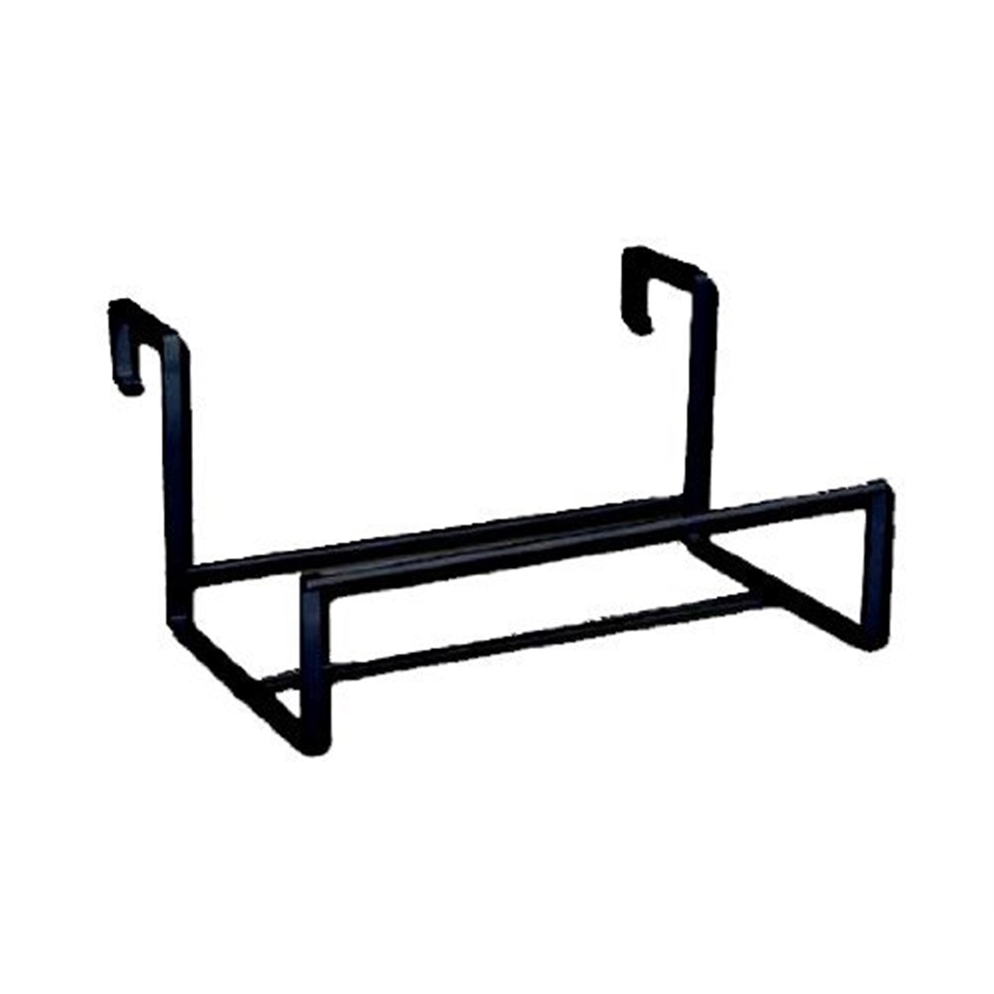 Amertac Adjustable Flower Box Holder for Railing or Fence, Powder-Coated Steel, Black, 14"