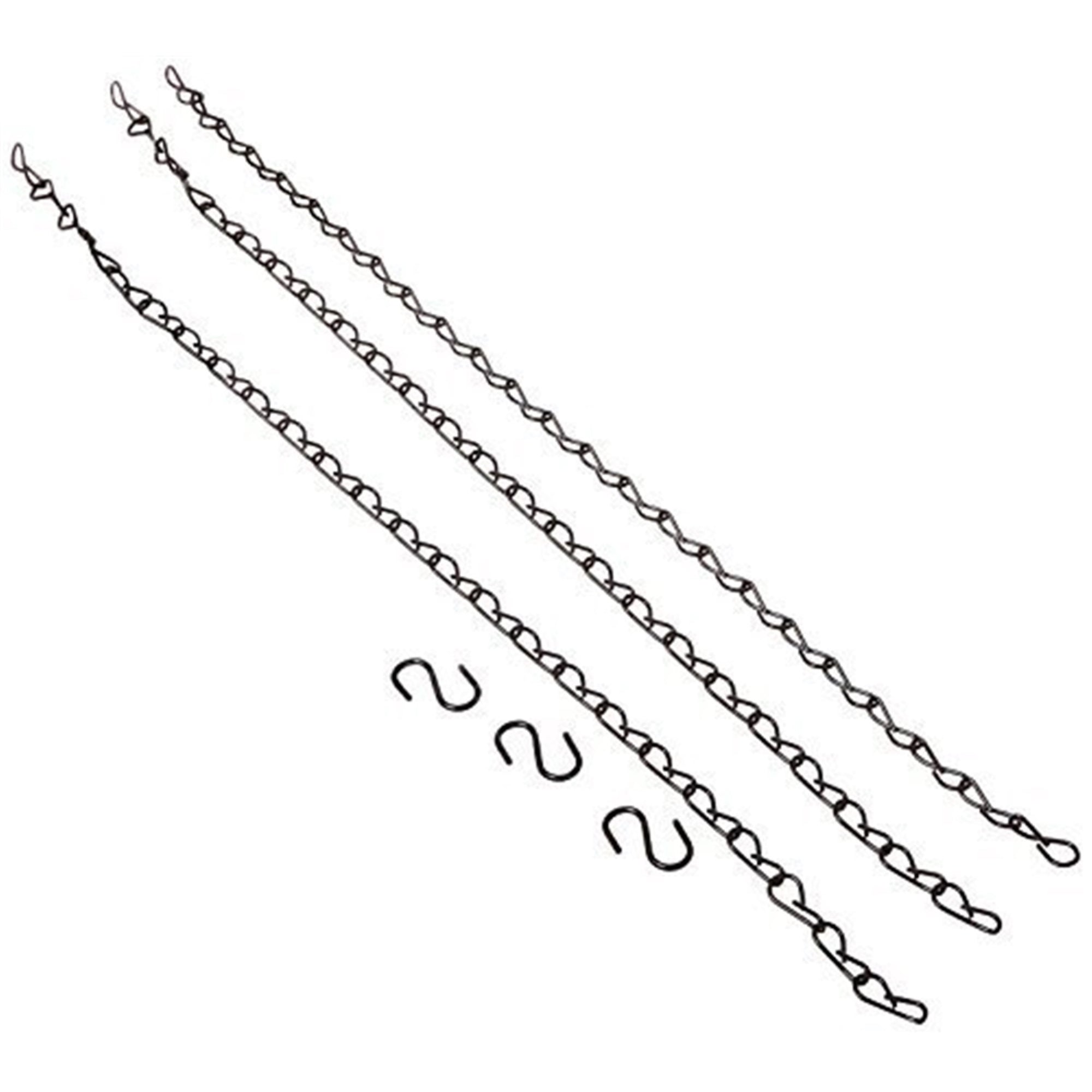 Panacea Products Replacement Hanging Chains for Flower Pots, Steel, Black, 18" (Pack of 3)