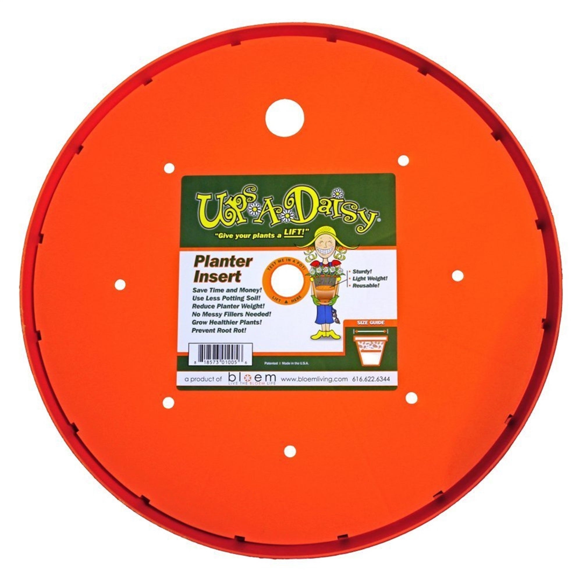 Bloem Ups-A-Daisy Flower Planter Insert, Orange