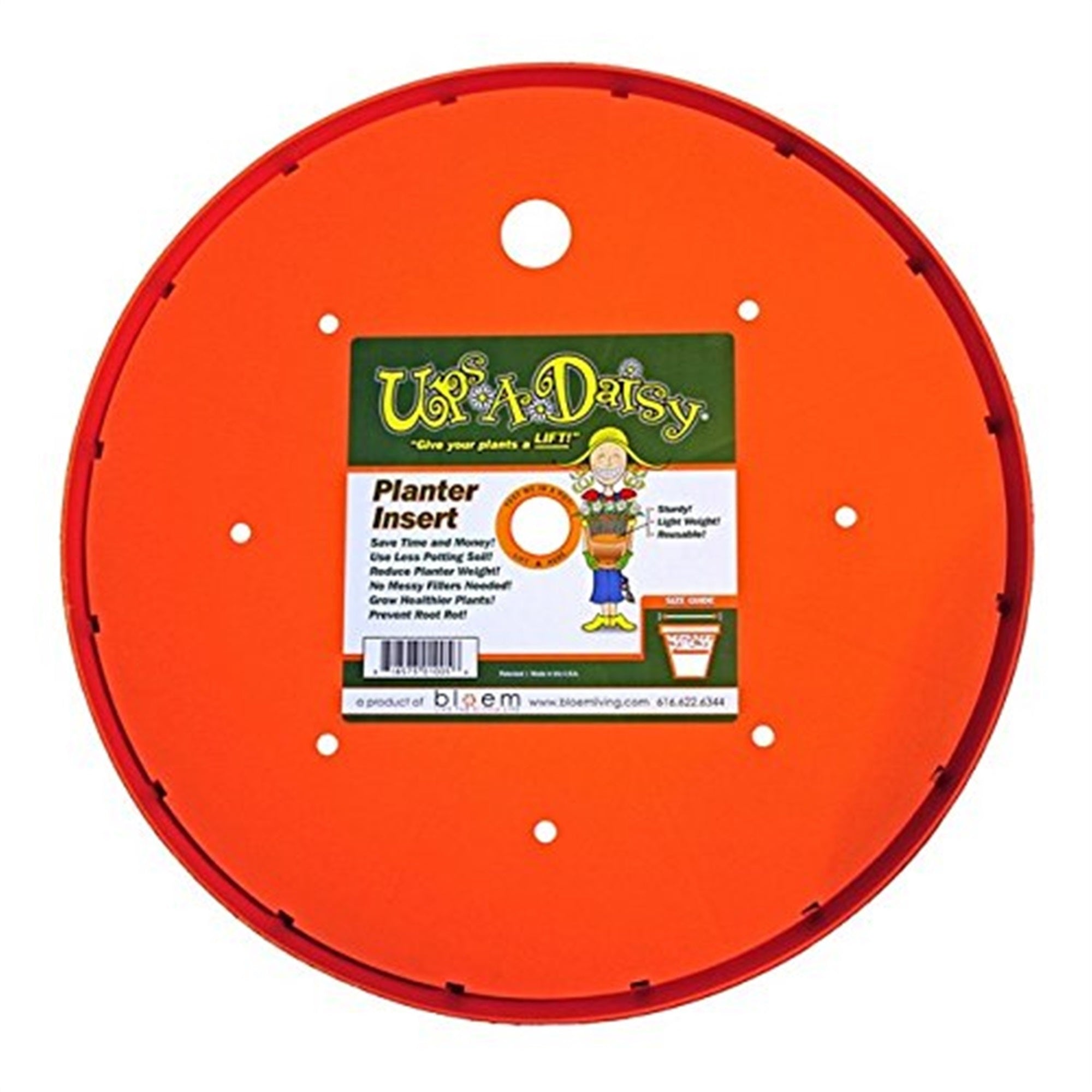 Bloem Ups-A-Daisy Flower Planter Insert — Reusable Pot Insert for Healthier Plants, Orange