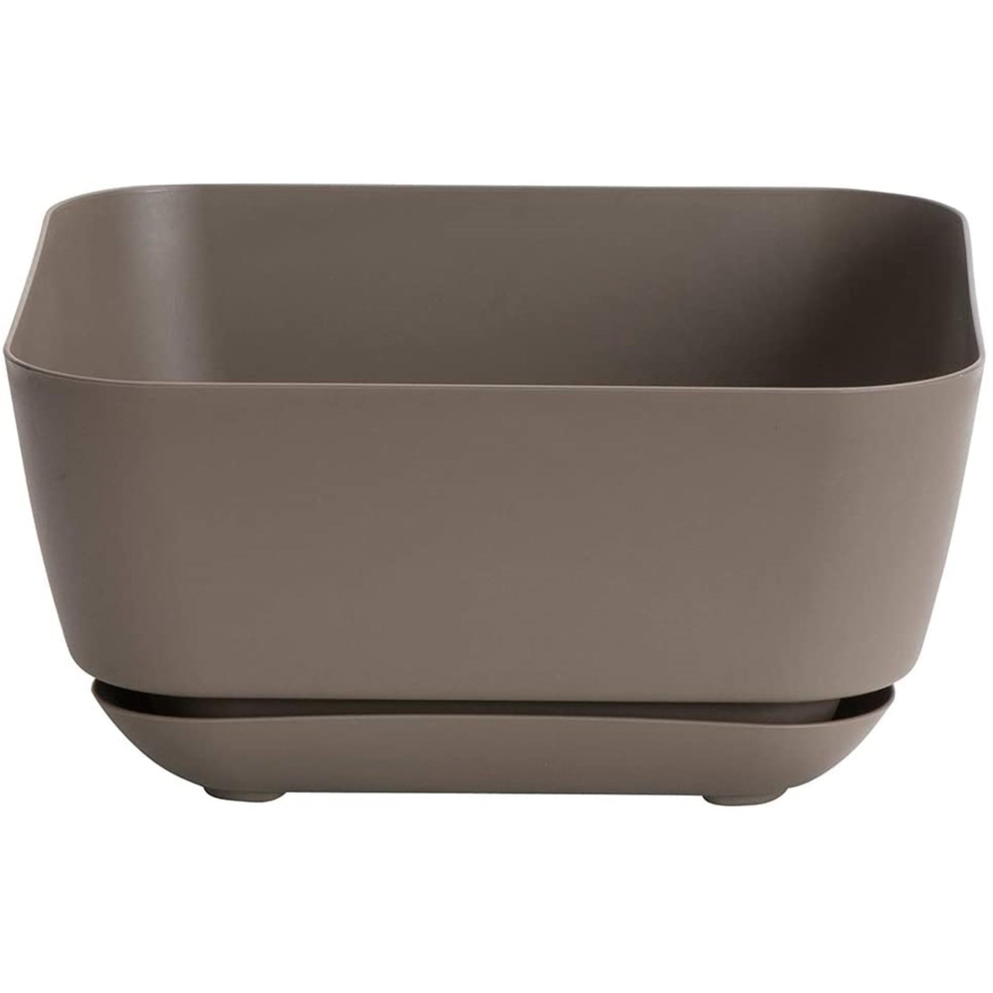 Novelty (#10023) Garden Square Out/Indoor Resin Planter Flower Pot, Taupe, 12"