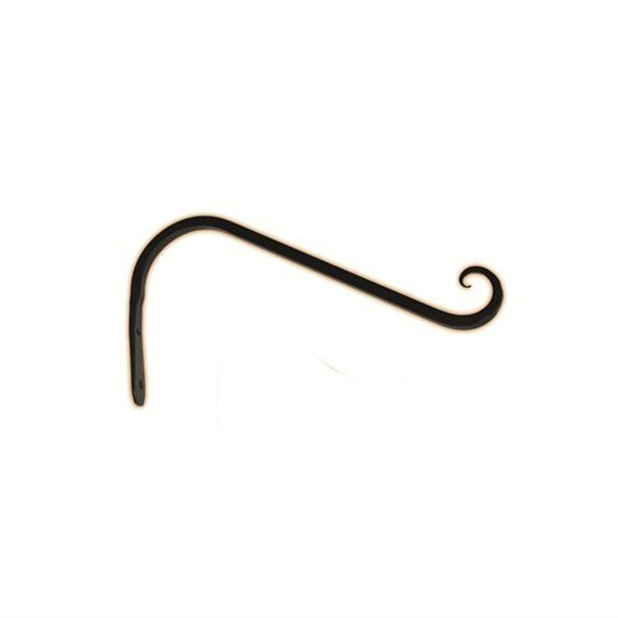 Hookery Angled Upturned Curved Hanger for Outdoor Hanging Decor – Feeders or Planters, Supports up to 25lb, Black, 12"