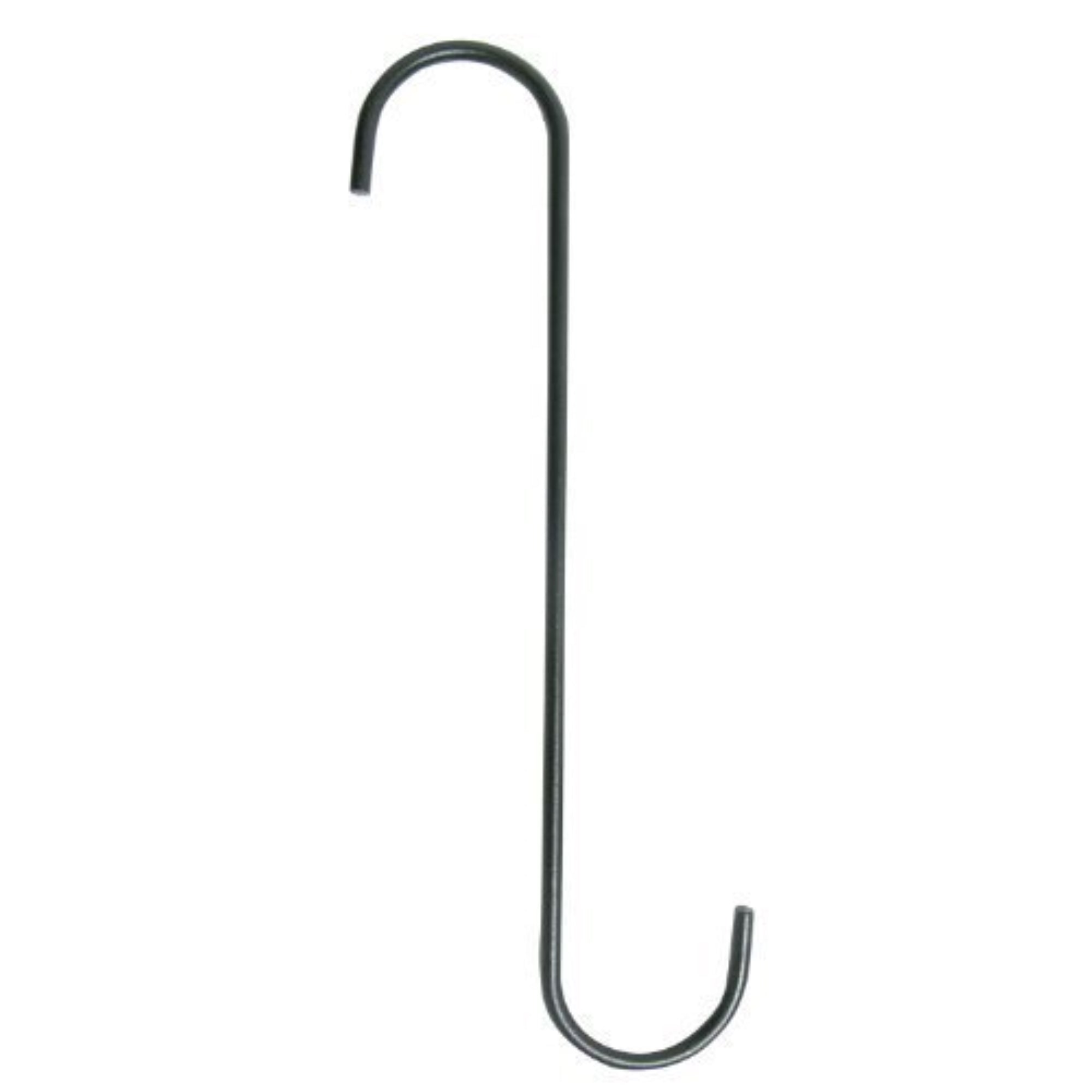 Hookery S-Hook Extension with 1" Opening for Lanterns or Outdoor Use – Hanging, Supports up to 25lb, Black, 12"