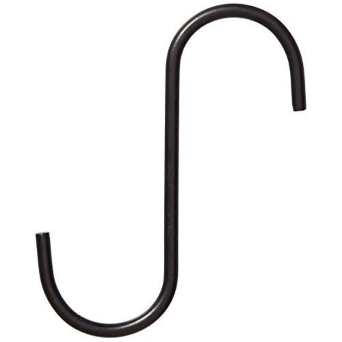 Hookery Black Powder-Coated Steel S-Hook Extension for Indoor/Outdoor Hanging Decor — 6"