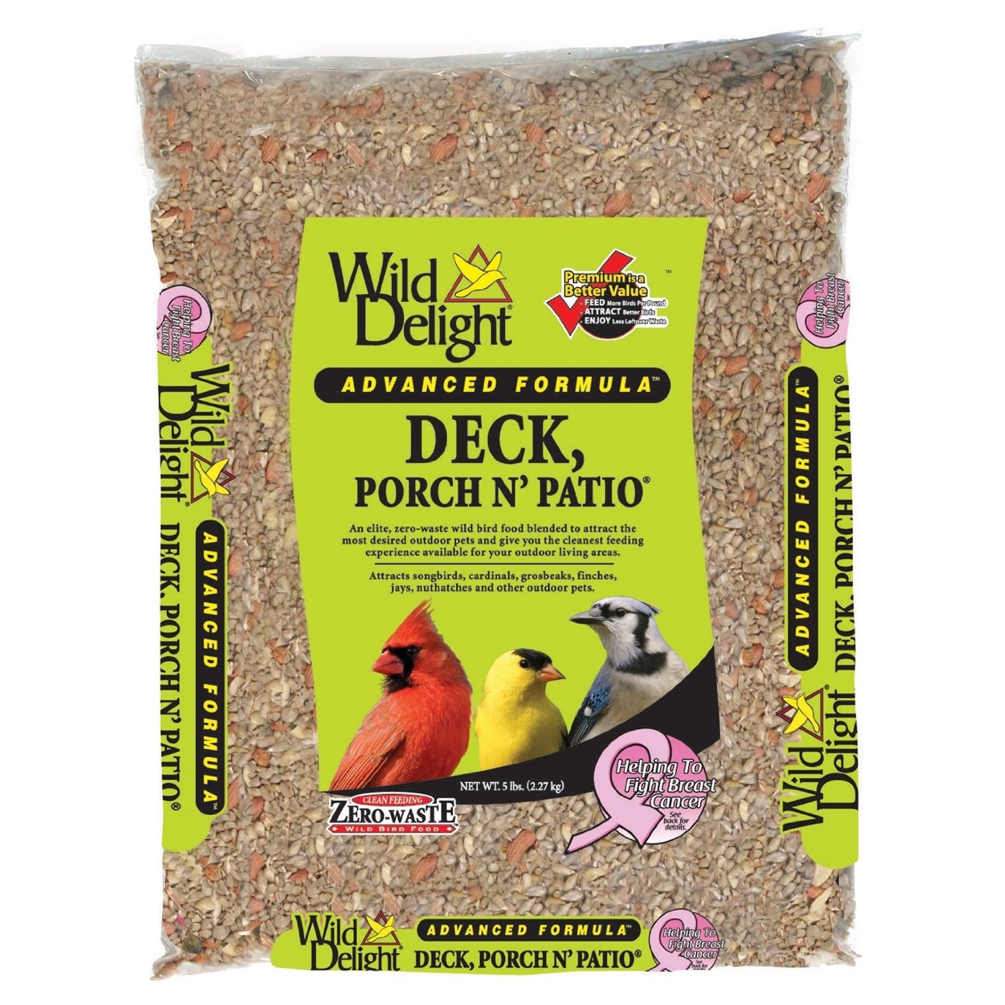 Wild Delight Zero Waste Deck, Porch N' Patio Bird Food, 5lbs