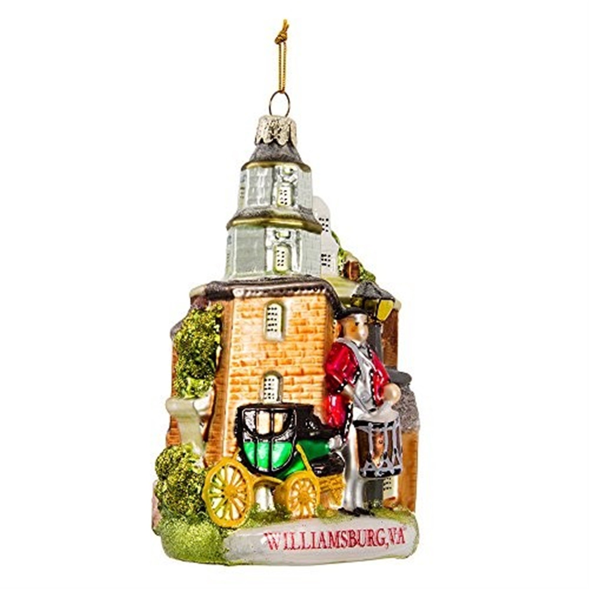 Kurt Adler Glass Ornament for Christmas Tree, Colonial Williamsburg