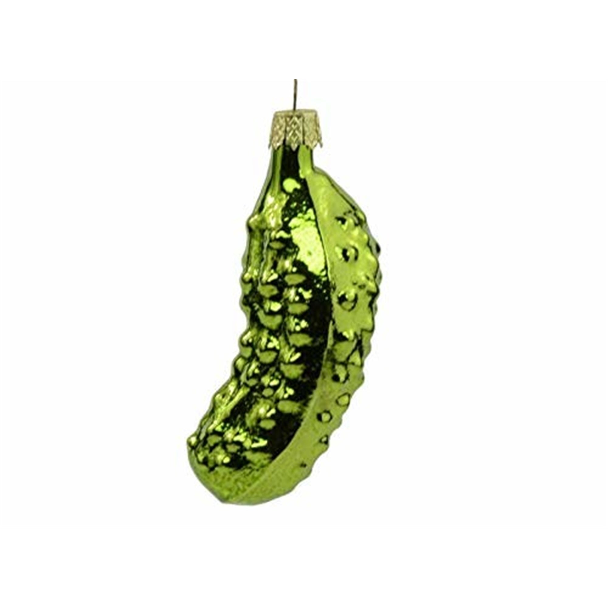 Kurt Adler Glass Ornament for Christmas Tree, Green Pickle